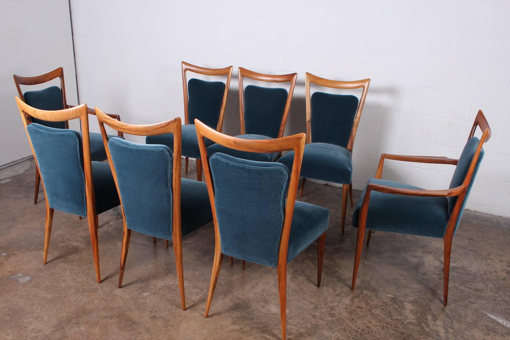 Set of Eight Dining Chairs by Melchiorre Bega In Excellent Condition In Dallas, TX