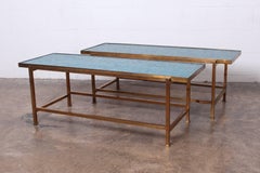 Pair of Murano Glass Tile Tables by Edward Wormley for Dunbar