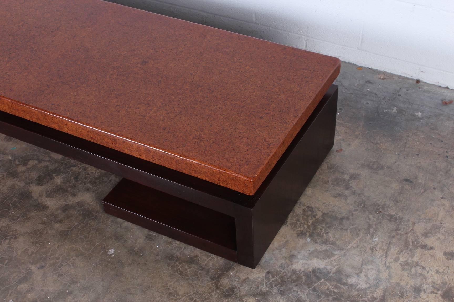 Mid-20th Century Cork Top Bench by Paul Frankl