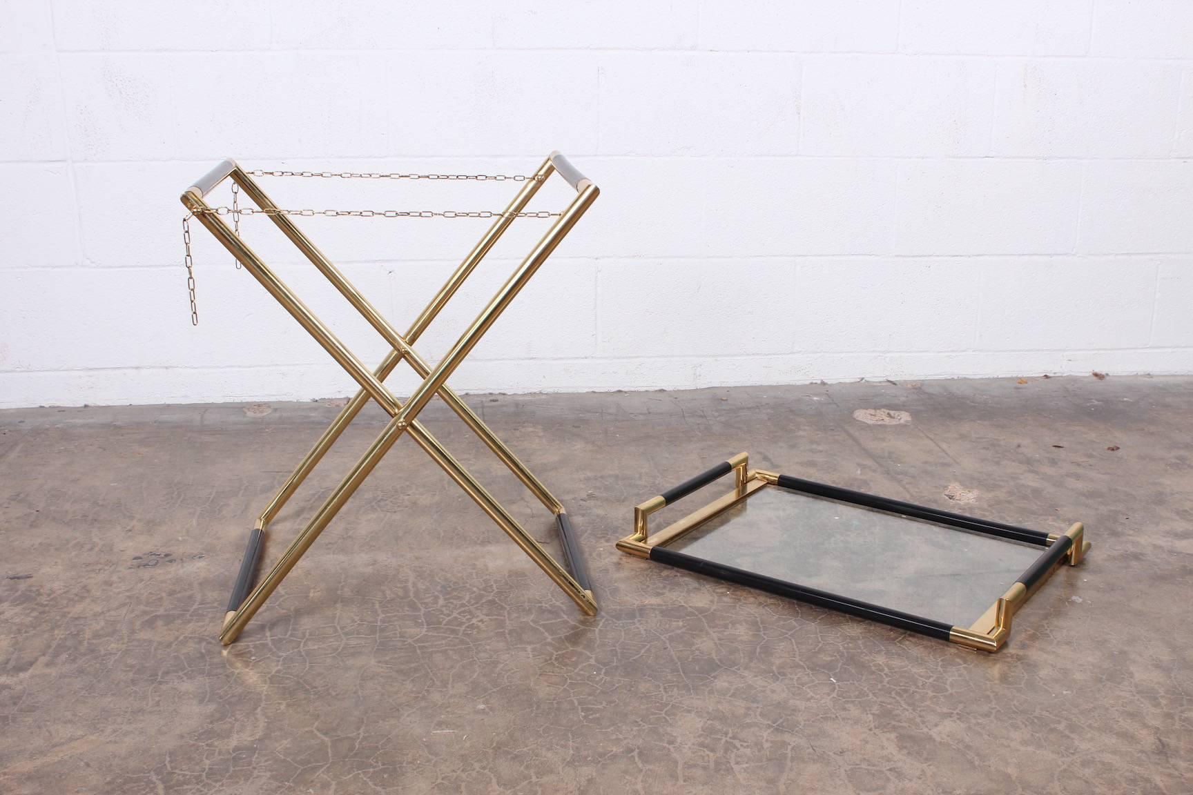 Italian Folding Tray Table in Brass 3