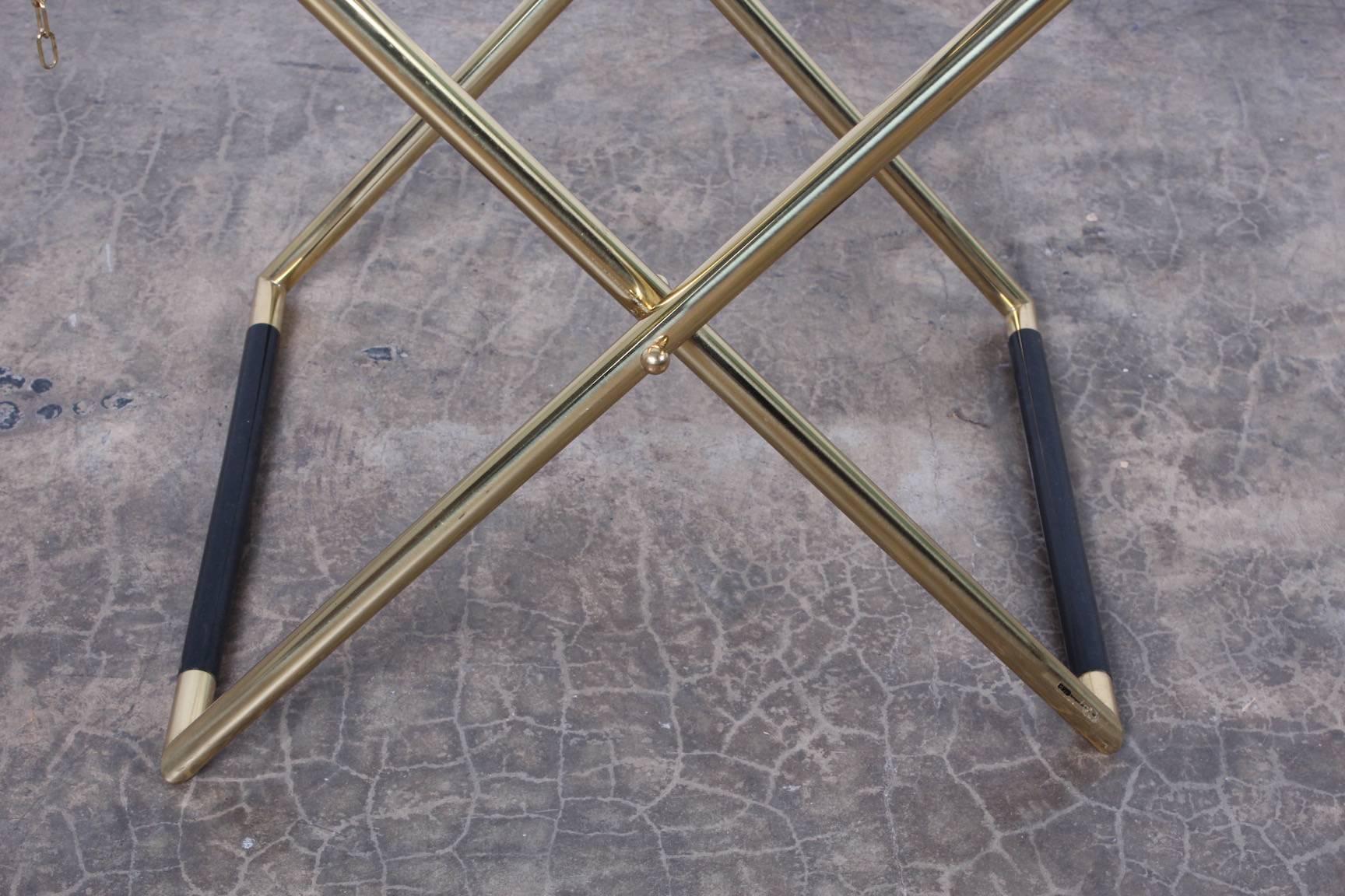 Italian Folding Tray Table in Brass 1