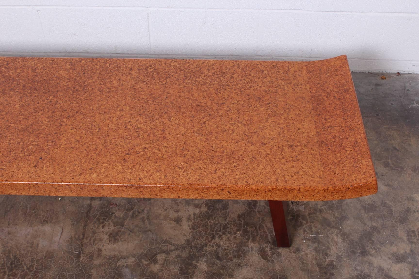 Mid-20th Century Paul Frankl Cork Top Bench