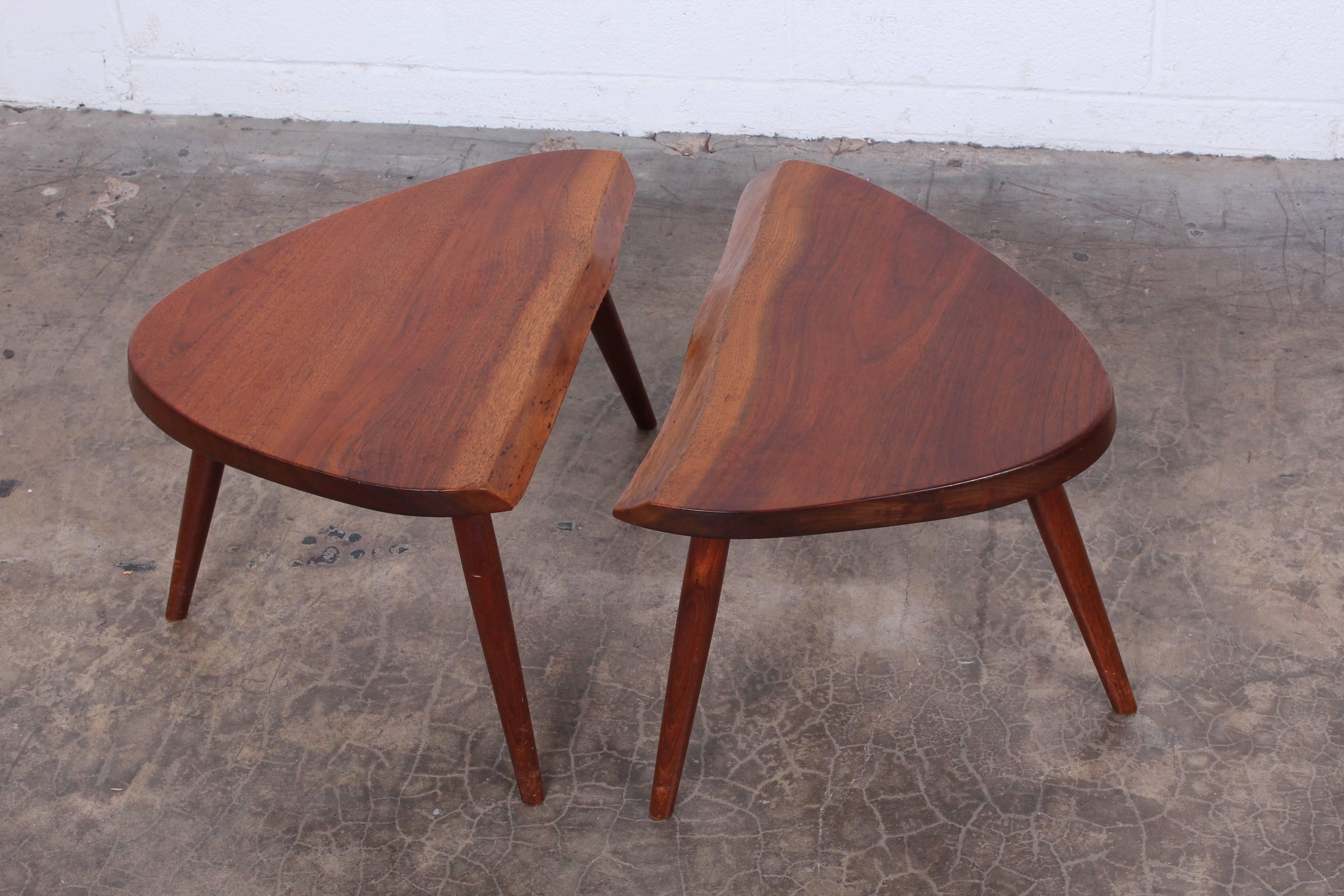 Mid-20th Century Pair of George Nakashima Wepman Tables, 1961