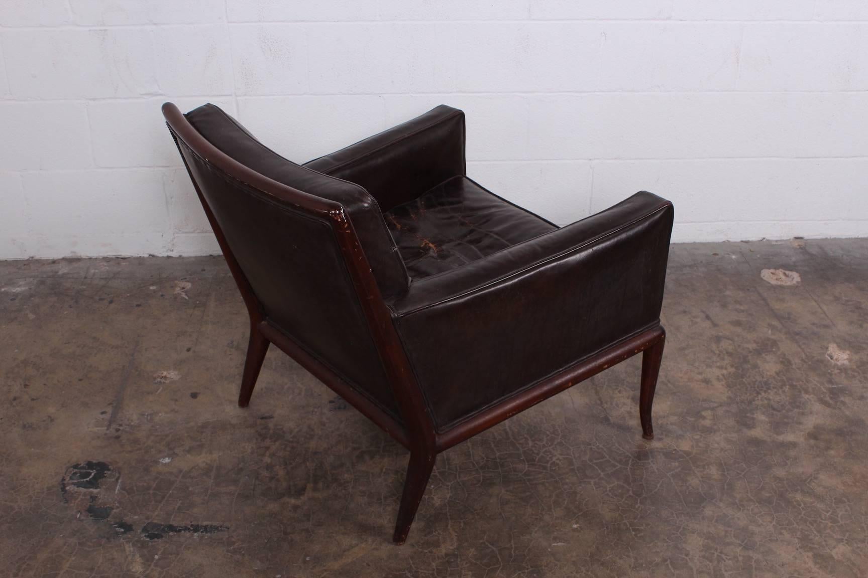 T.H. Robsjohn-Gibbings Lounge Chair in Original Leather 4