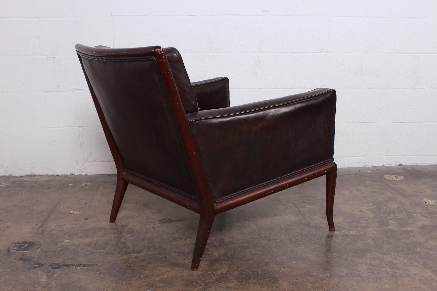 T.H. Robsjohn-Gibbings Lounge Chair in Original Leather 5