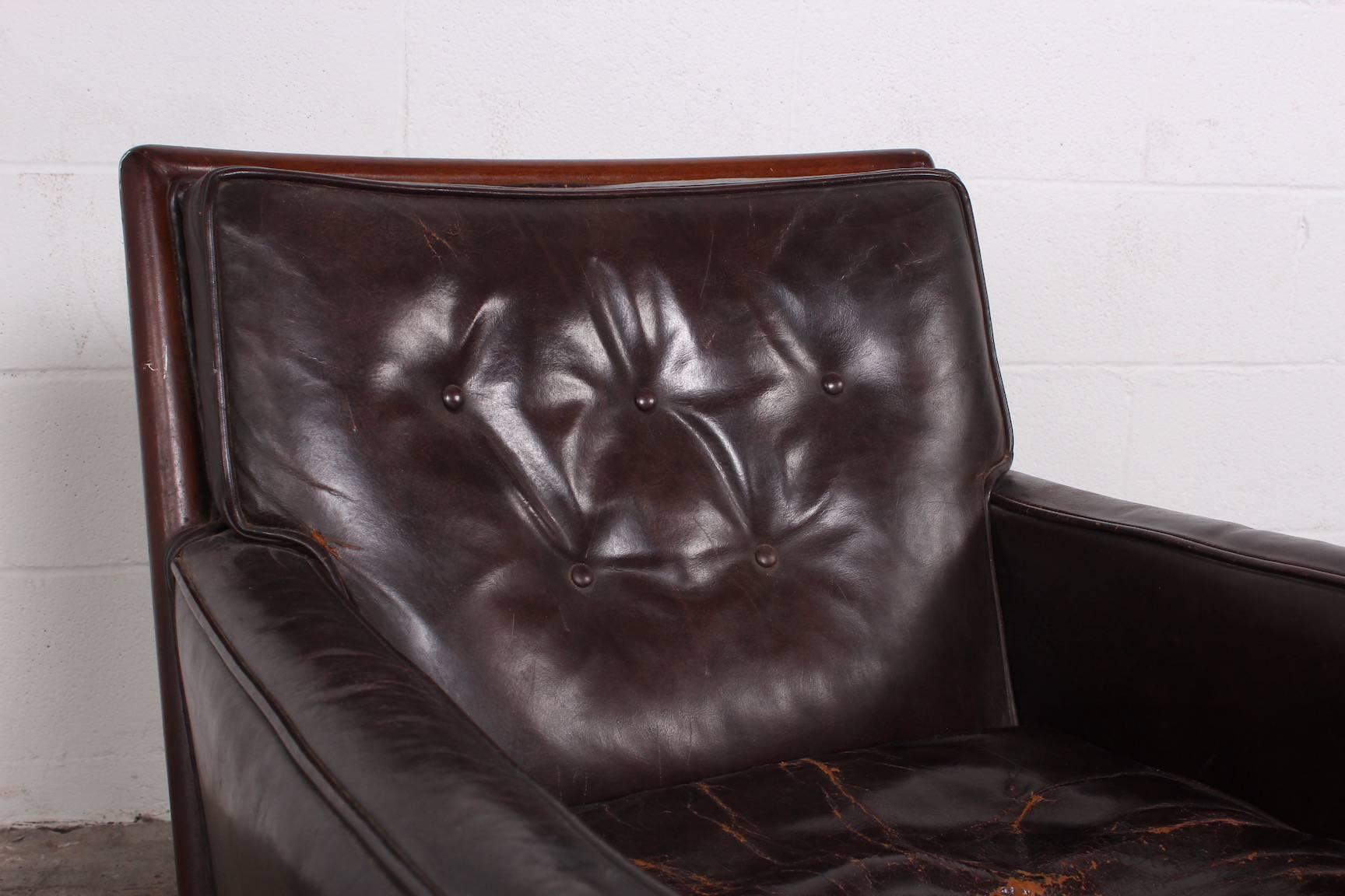 T.H. Robsjohn-Gibbings Lounge Chair in Original Leather 3