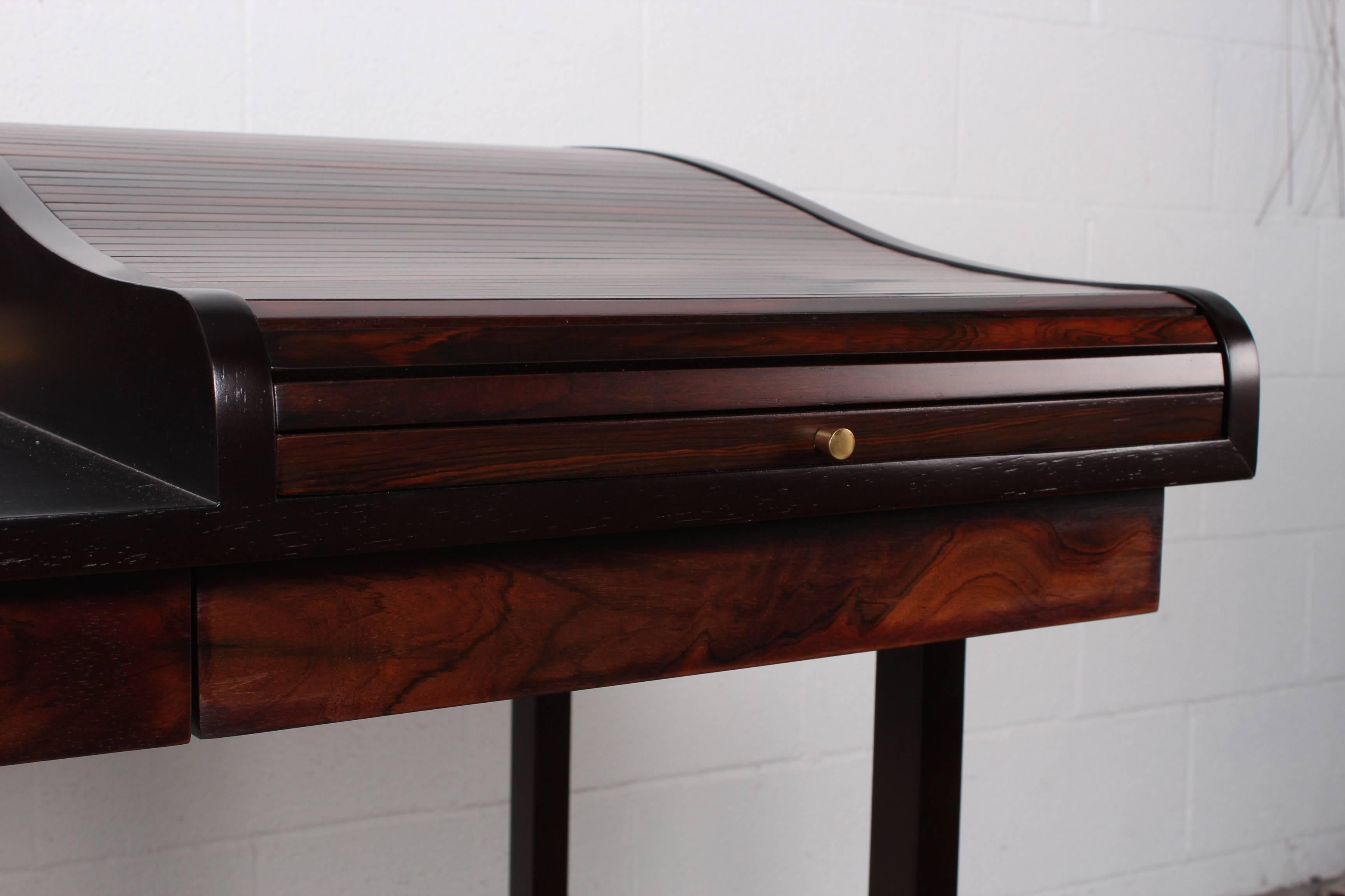 Rosewood Roll Top Desk by Edward Wormley for Dunbar 1