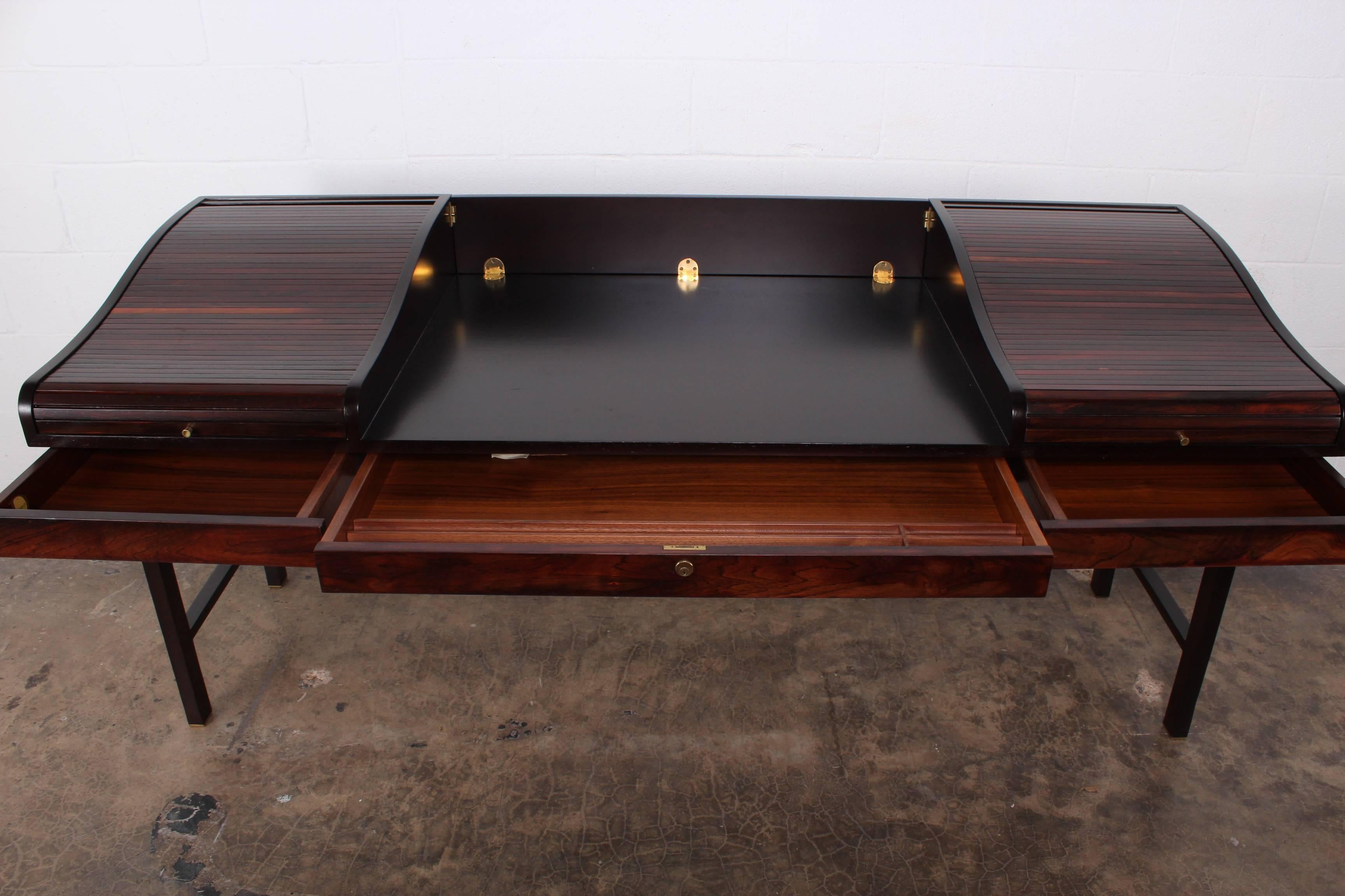 Rosewood Roll Top Desk by Edward Wormley for Dunbar 5