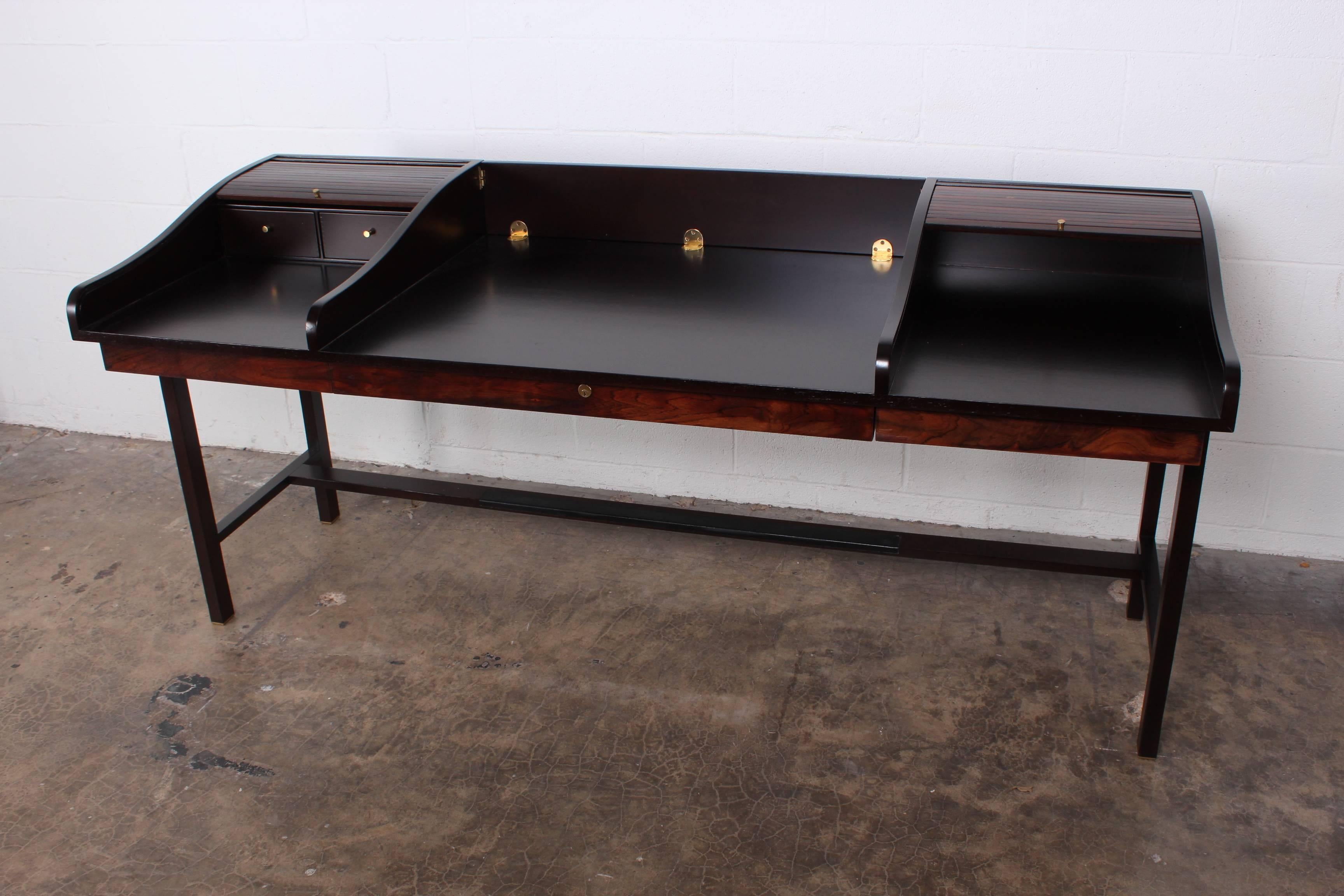 Rosewood Roll Top Desk by Edward Wormley for Dunbar 4