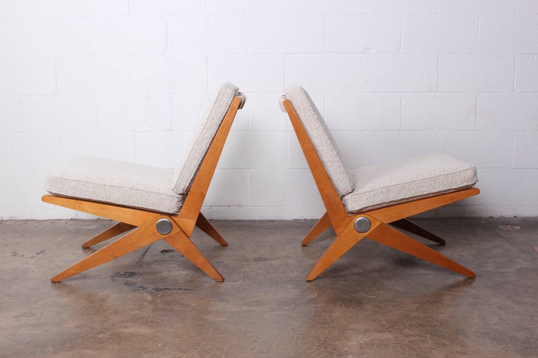 Pair of Knoll Scissor Chairs by Pierre Jeanneret 2