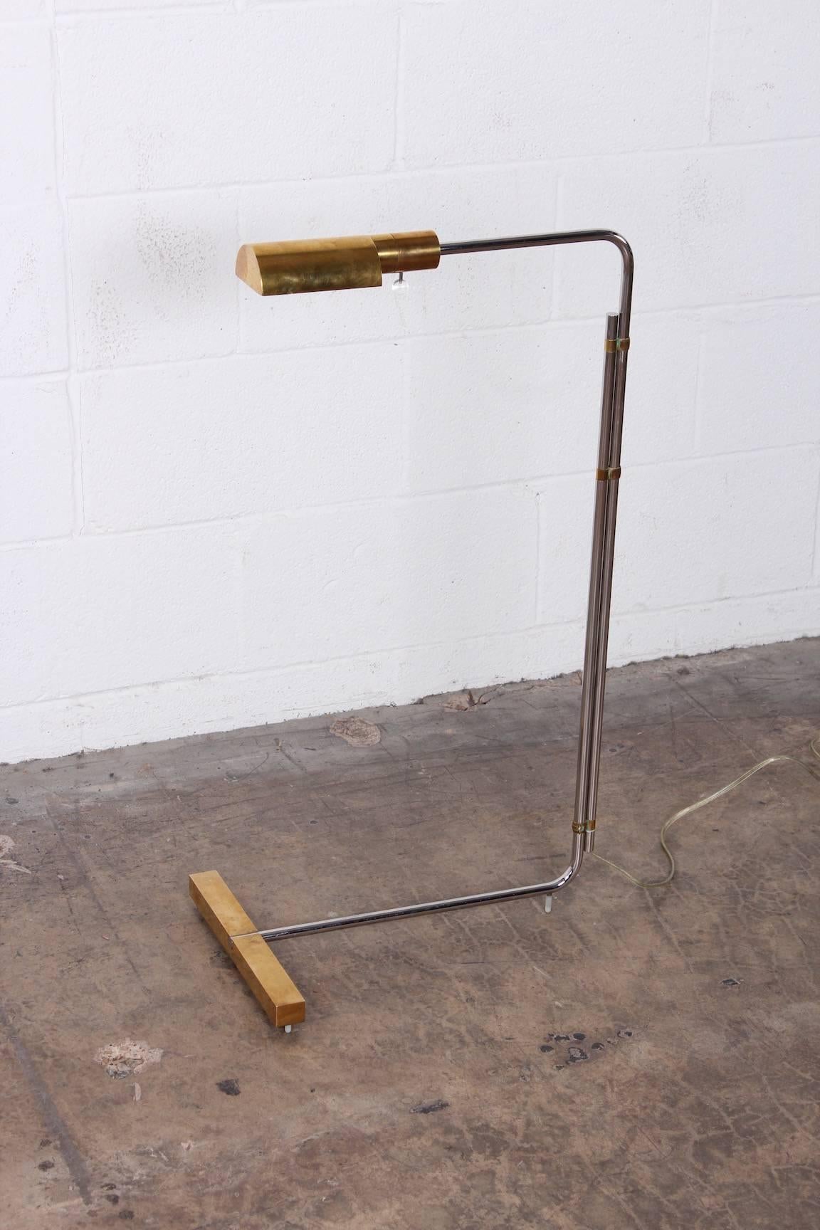 Early Brass and Chrome Floor Lamp by Cedric Hartman In Good Condition In Dallas, TX