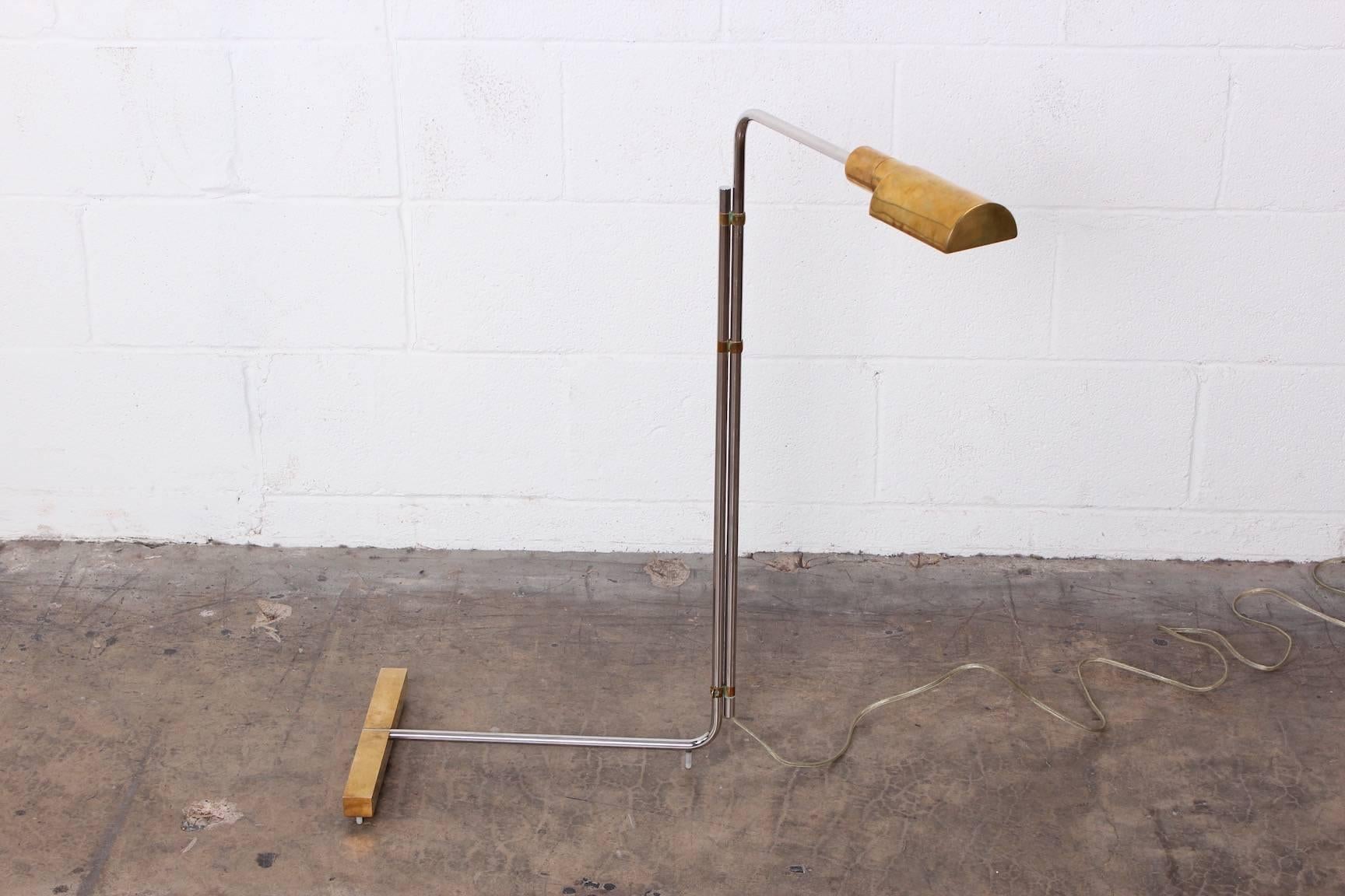 Early Brass and Chrome Floor Lamp by Cedric Hartman 1