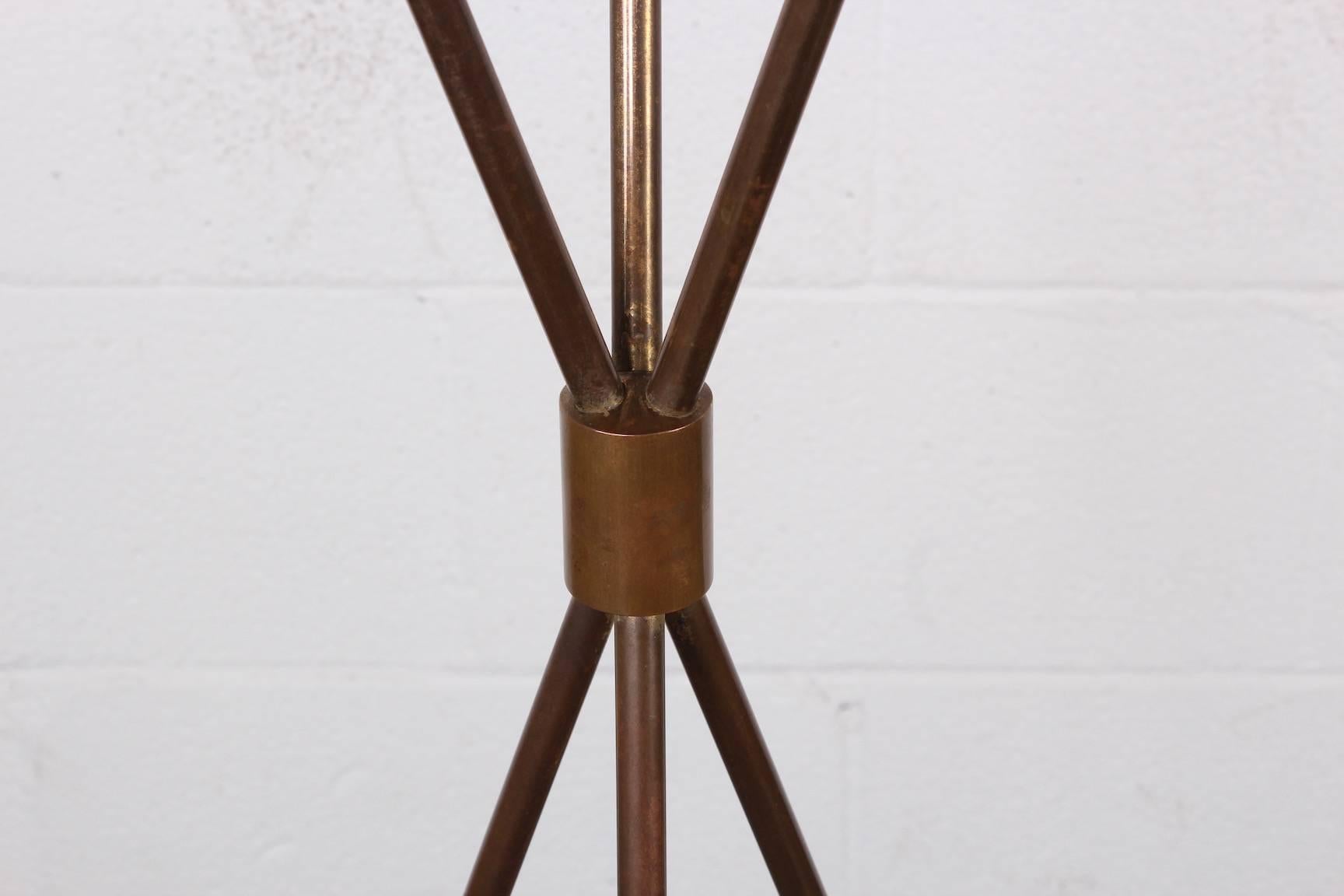 Patinated Brass Floor Lamp by T.H. Robsjohn-Gibbings 1