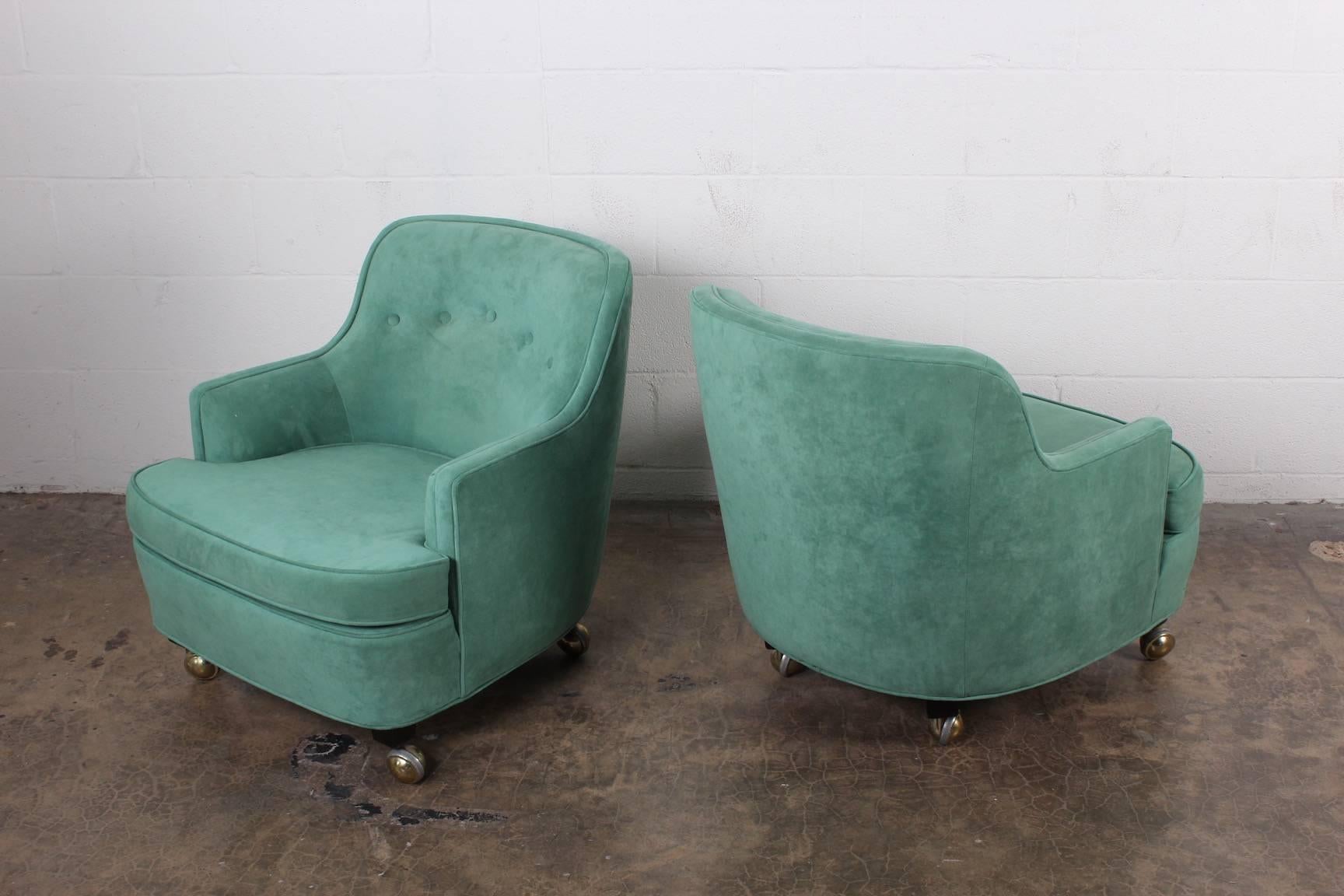 Mid-20th Century Pair of Dunbar Lounge Chairs by Edward Wormley