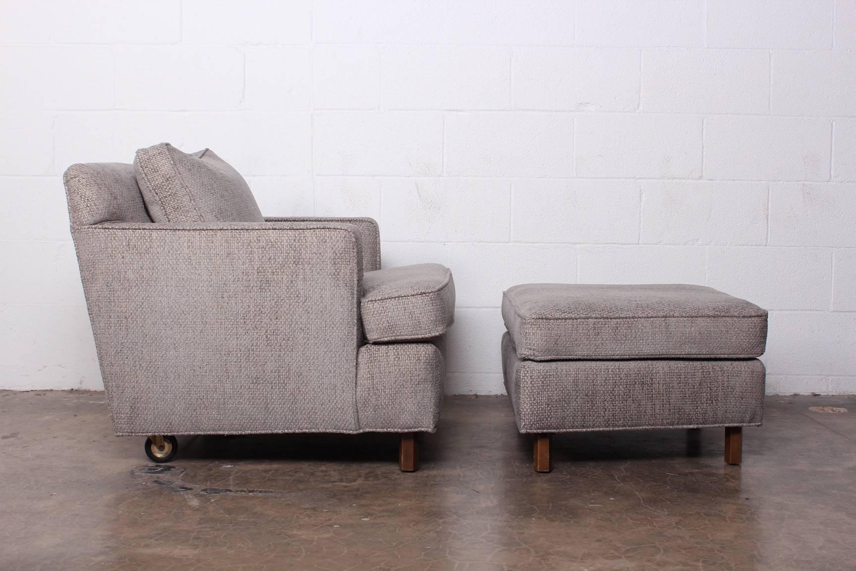 Lounge Chair and Ottoman by Edward Wormley for Dunbar In Excellent Condition In Dallas, TX