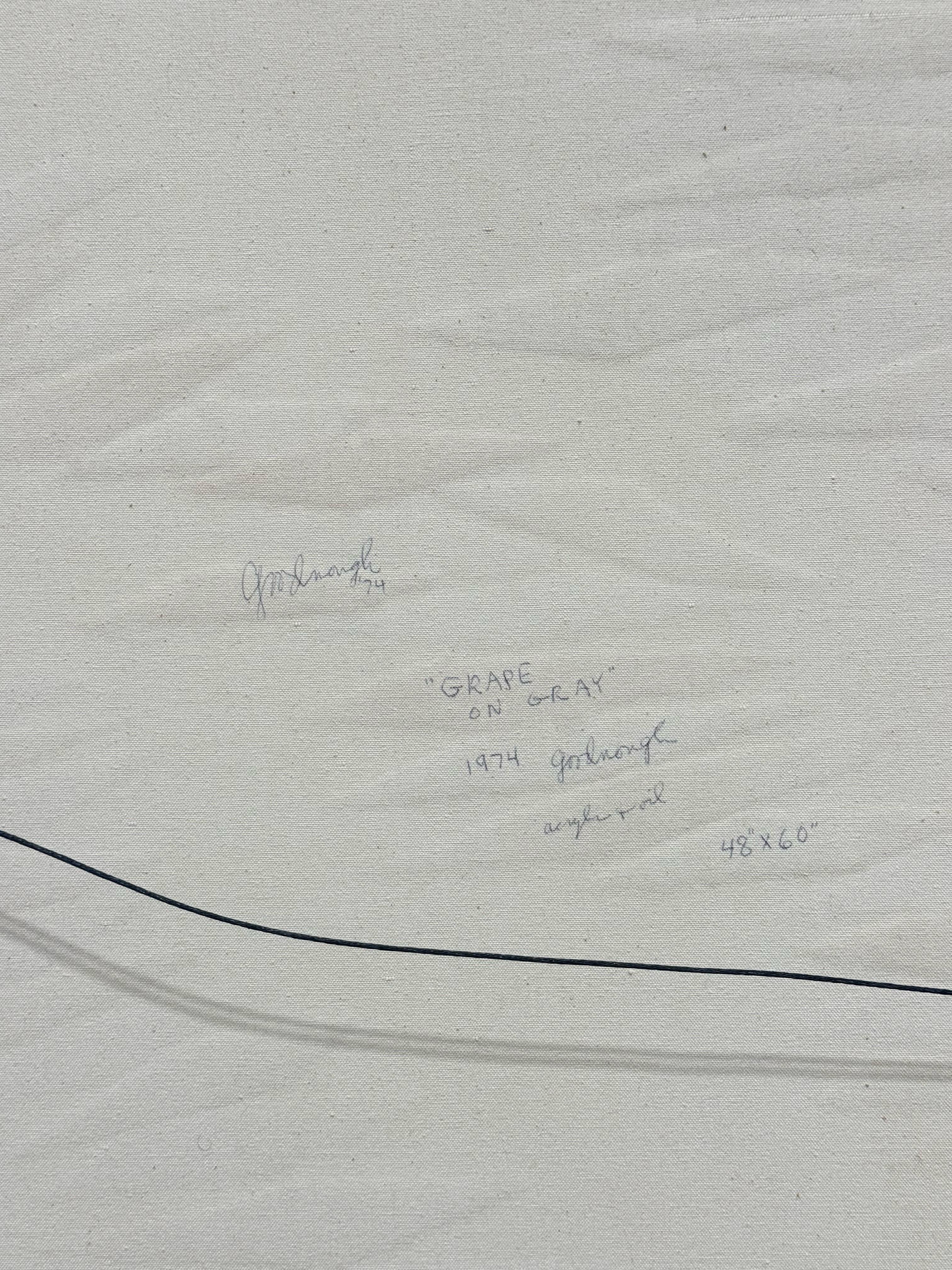 'Grape on Gray' Painting by Robert Goodnough For Sale 2