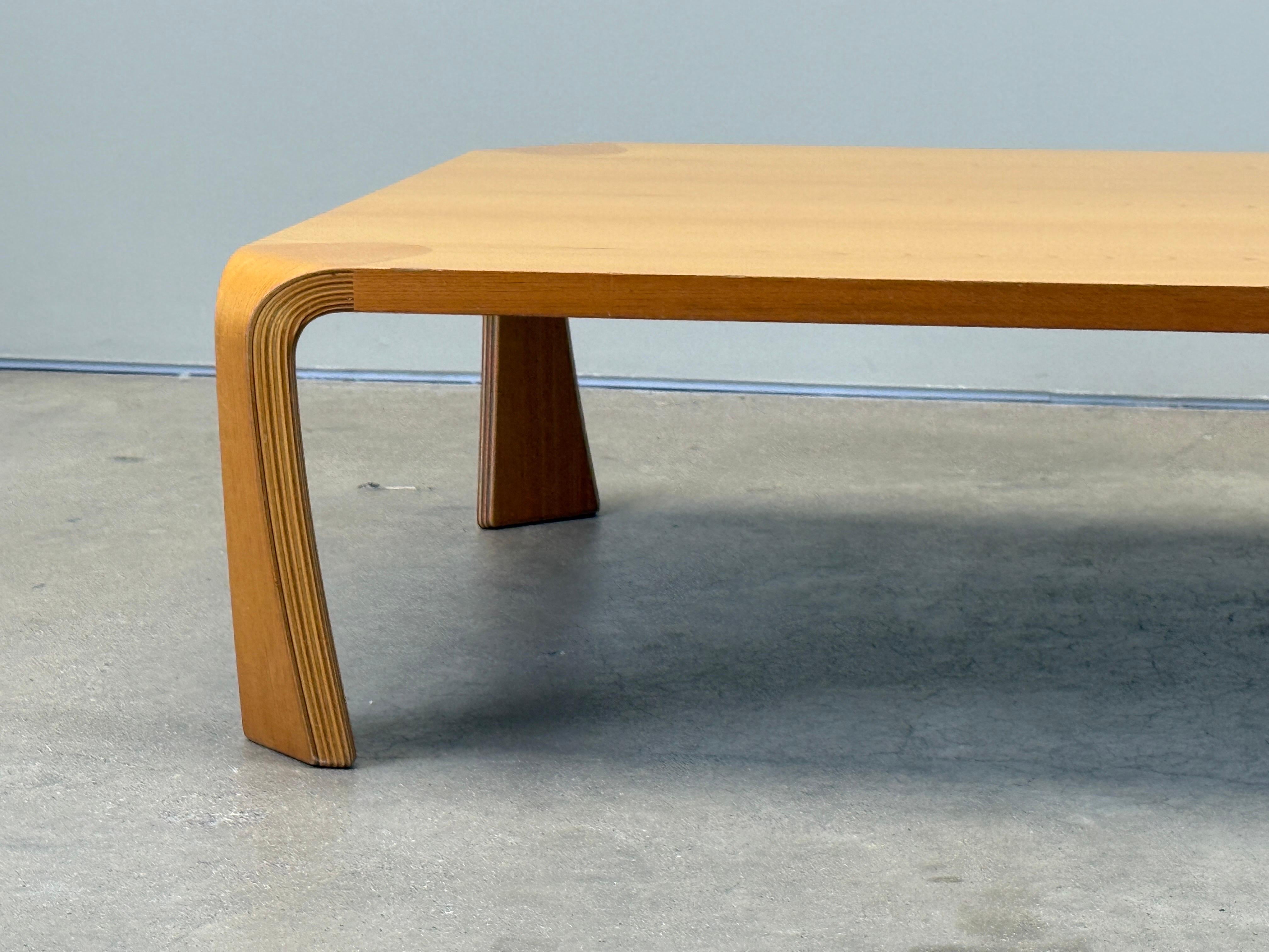 Wood Large Inui Saburo Coffee Table for Tendo Mokko For Sale