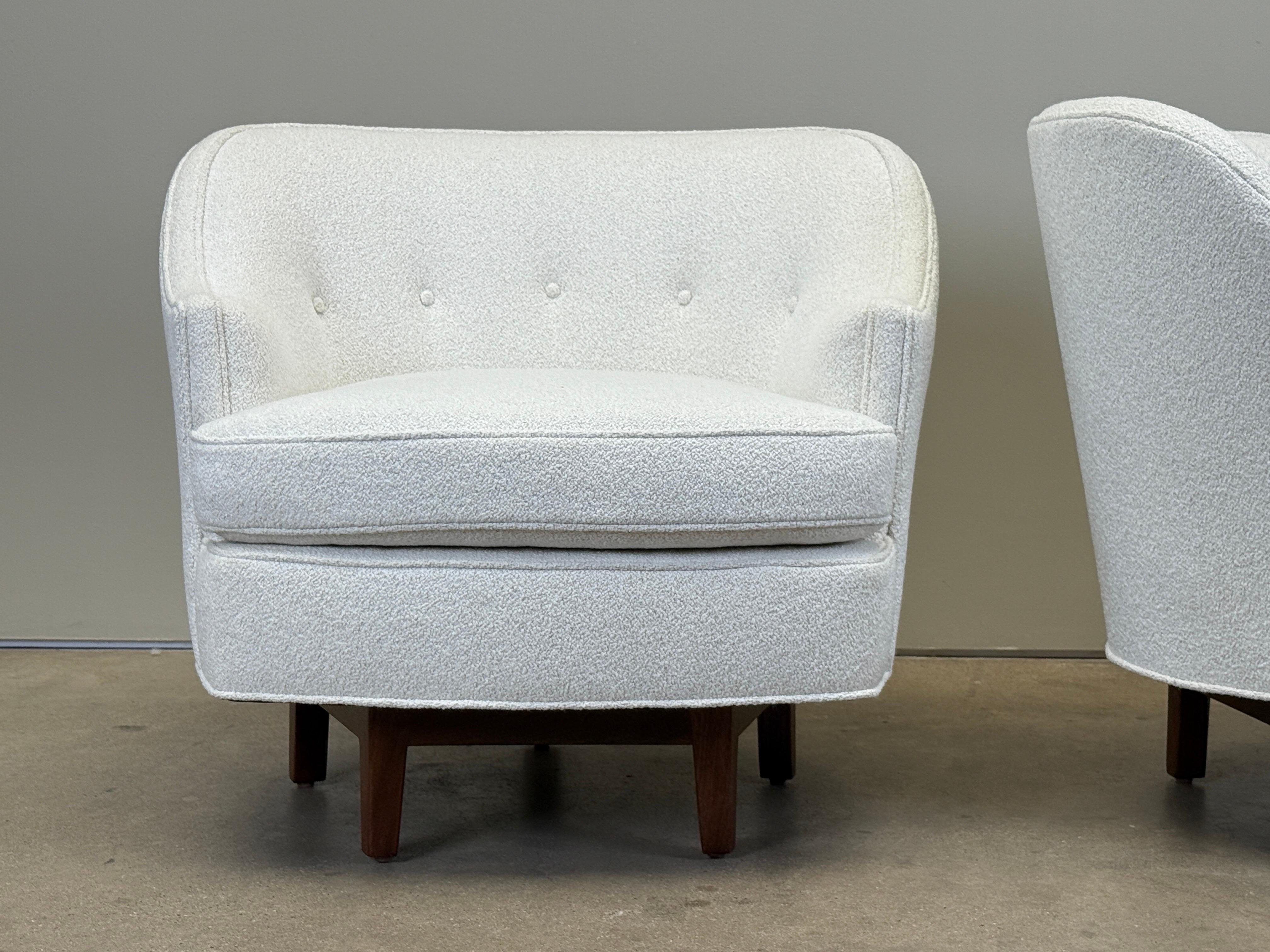 Mid-20th Century Pair of Swivel Chairs by Edward Wormley for Dunbar For Sale