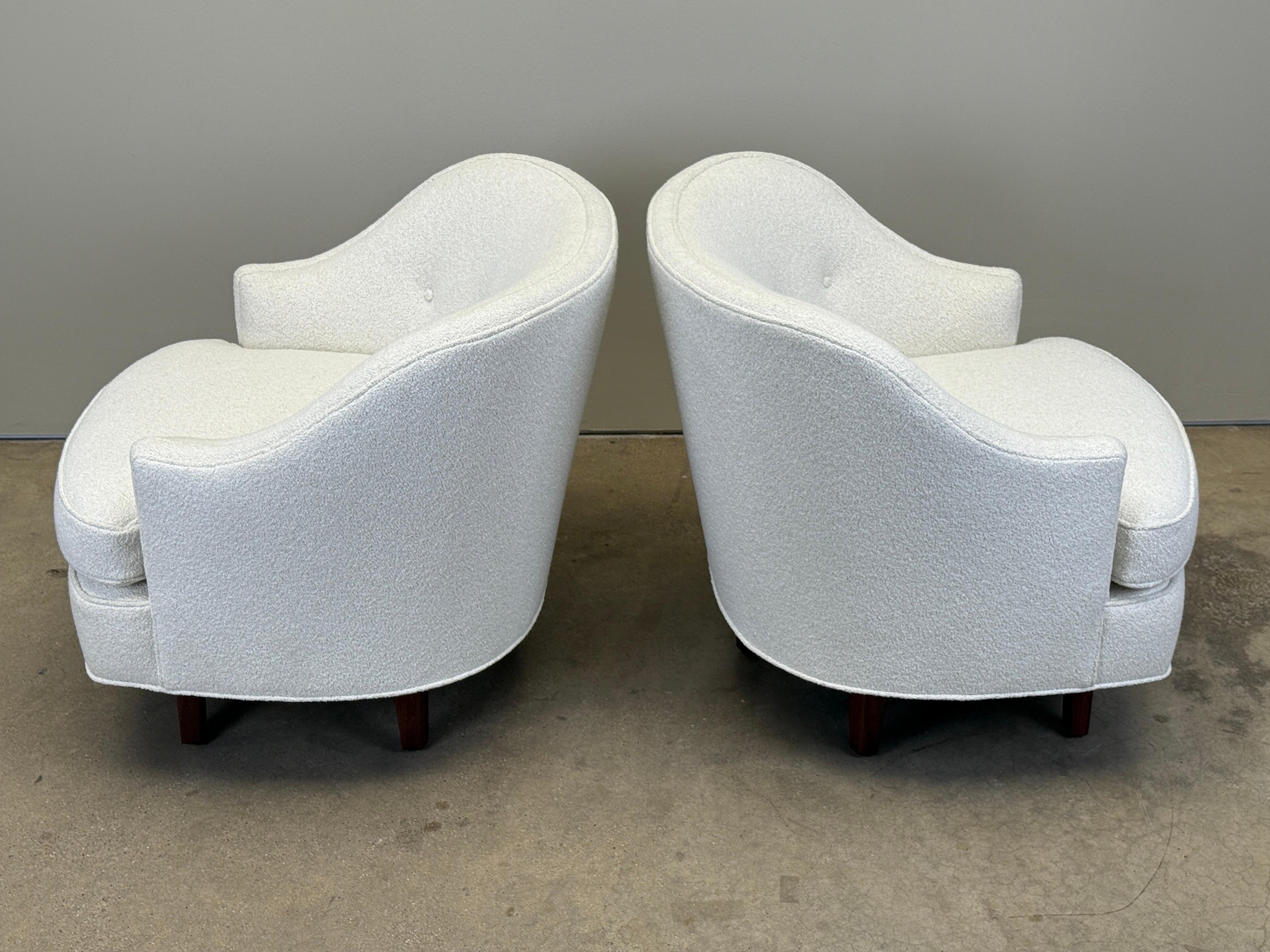 Pair of Swivel Chairs by Edward Wormley for Dunbar In Good Condition For Sale In Dallas, TX