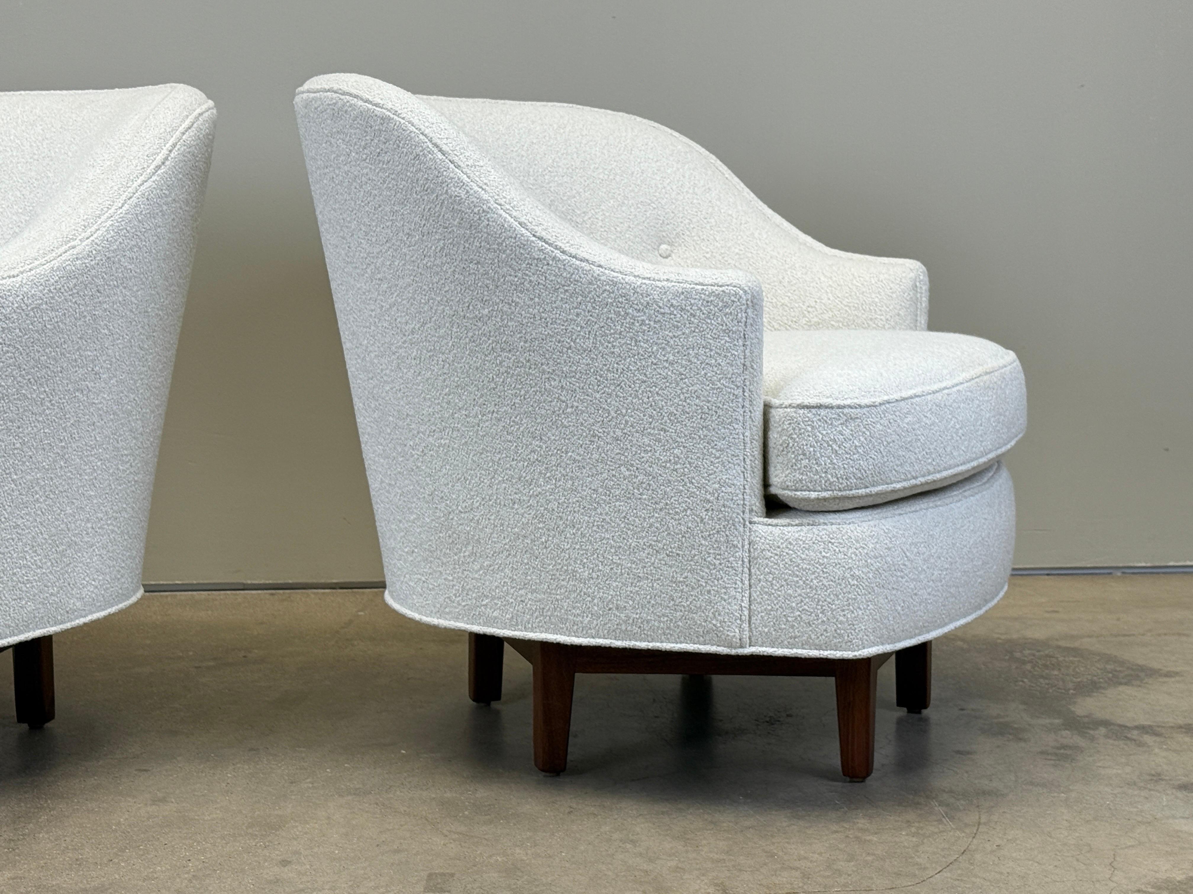 Pair of Swivel Chairs by Edward Wormley for Dunbar For Sale 2