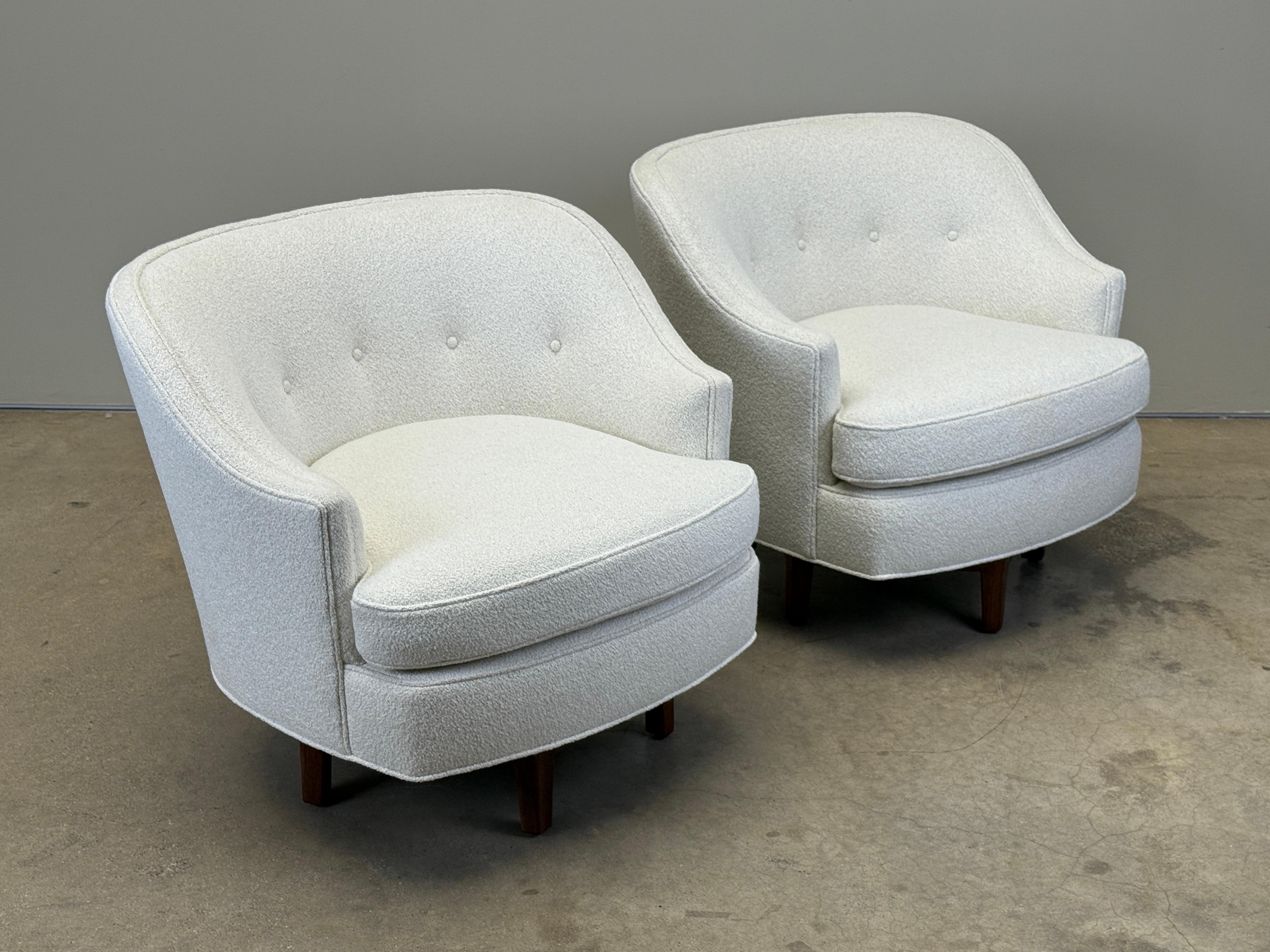 Pair of Swivel Chairs by Edward Wormley for Dunbar For Sale 3
