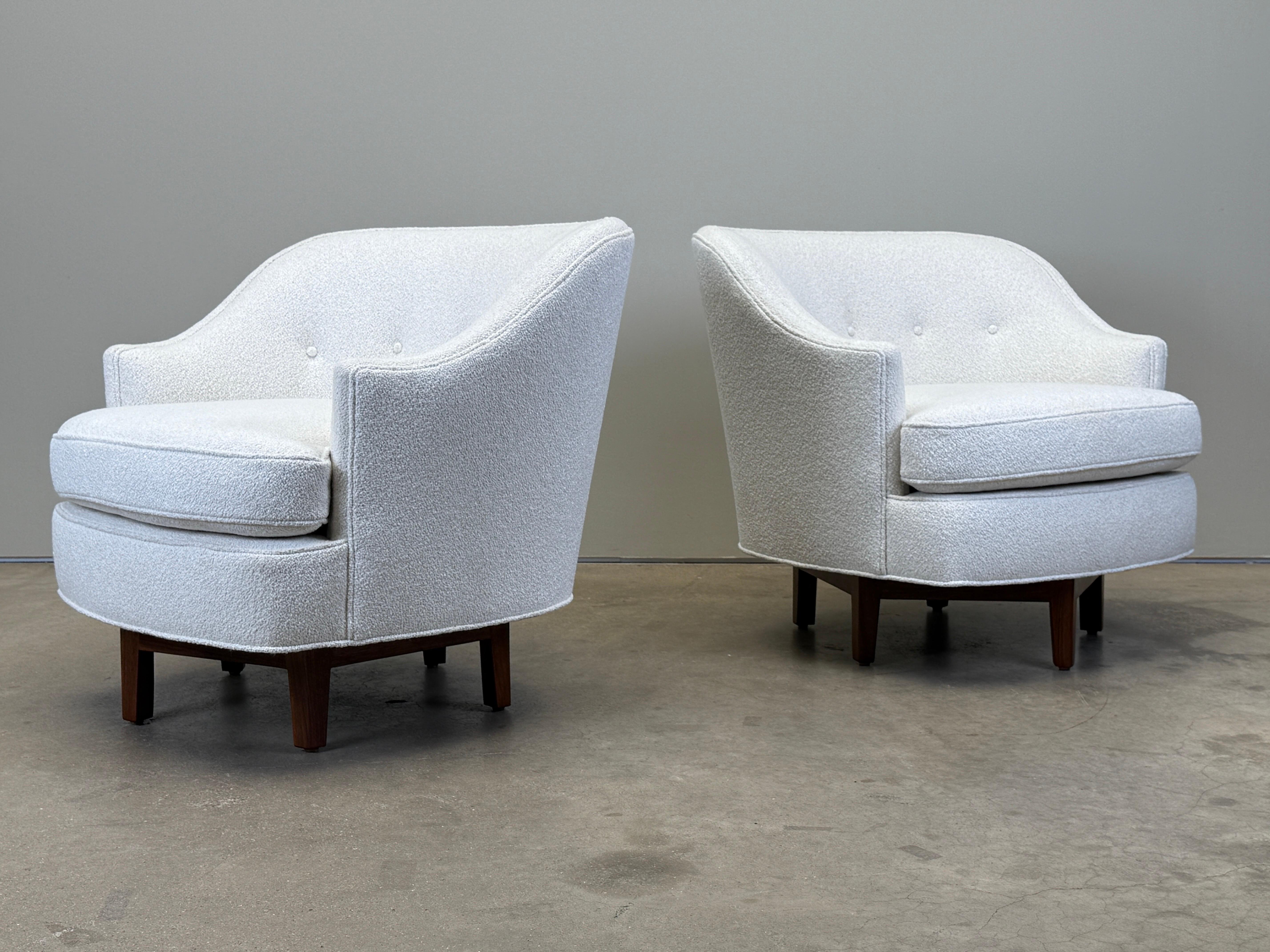 Pair of Swivel Chairs by Edward Wormley for Dunbar For Sale 5