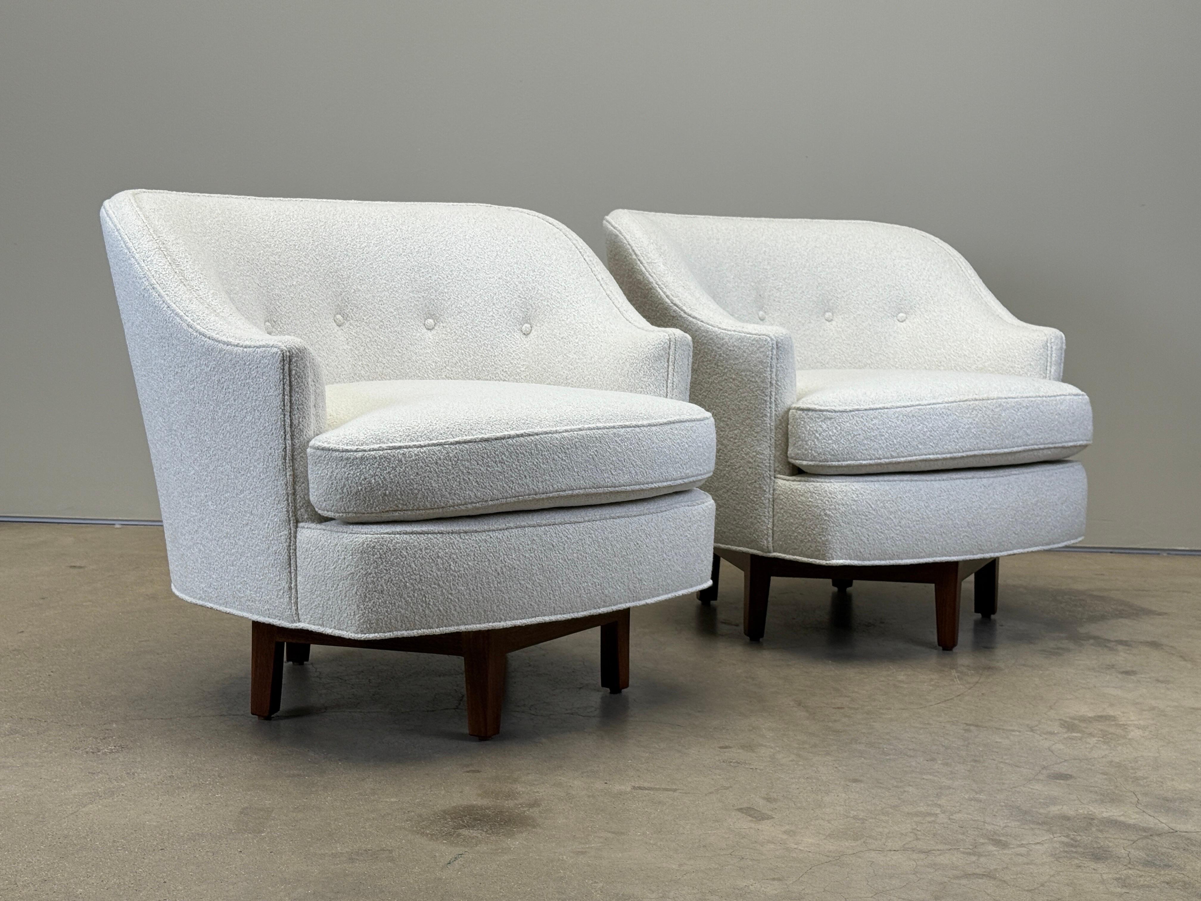 Pair of Swivel Chairs by Edward Wormley for Dunbar For Sale 8