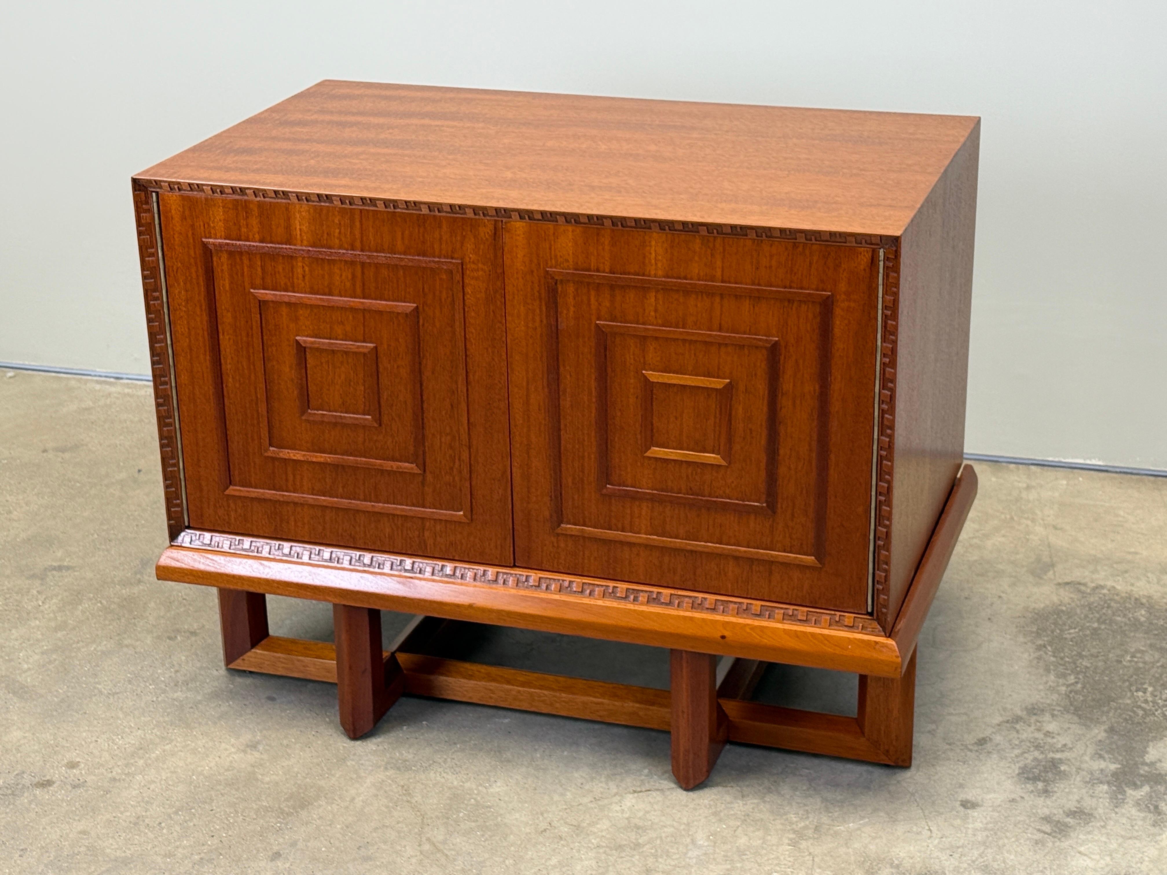 Mahogany Frank Lloyd Wright Concentric Squares Cabinet for Henredon For Sale
