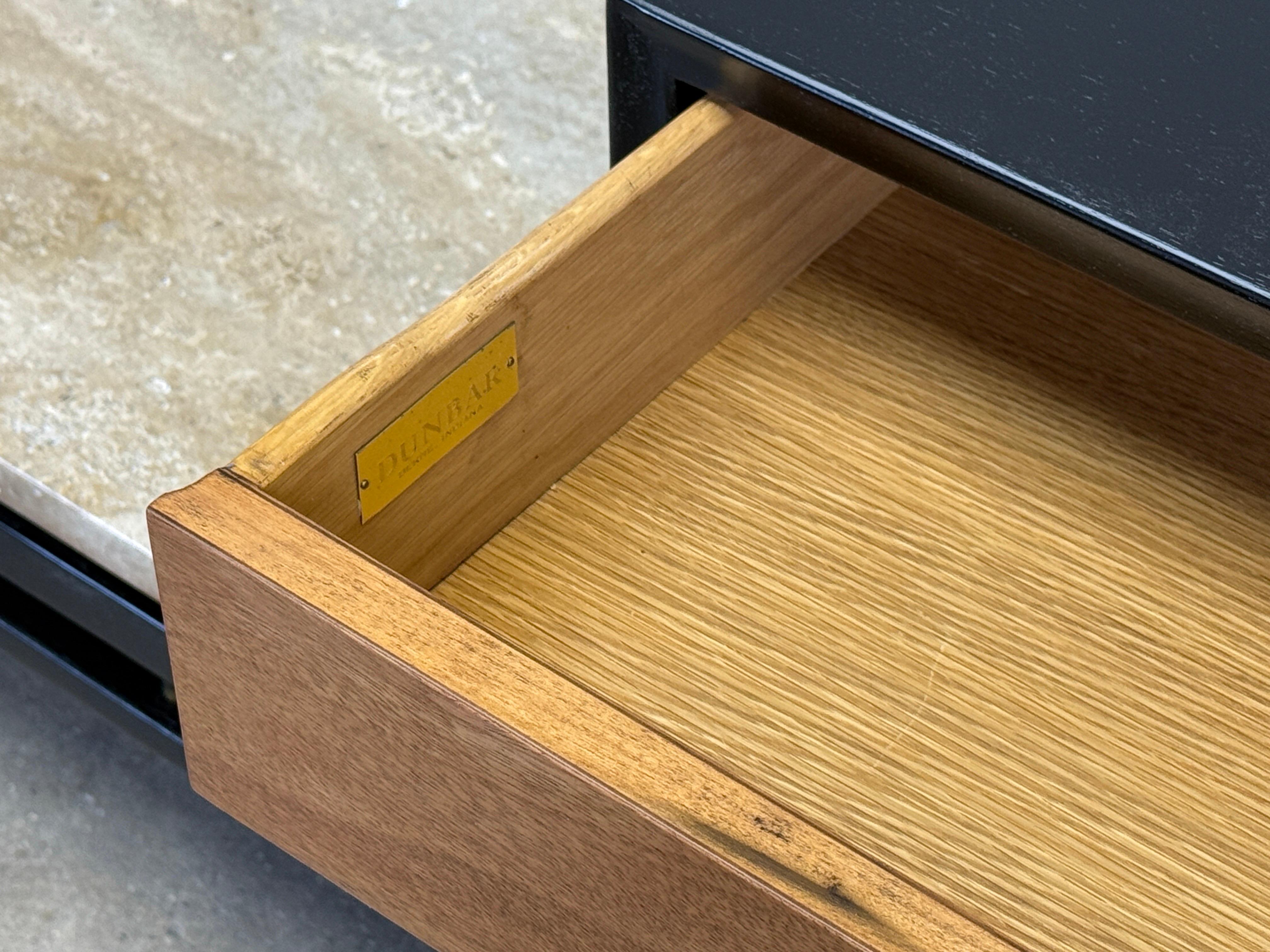 Edward Wormley for Dunbar Cabinet with Travertine Table For Sale 3