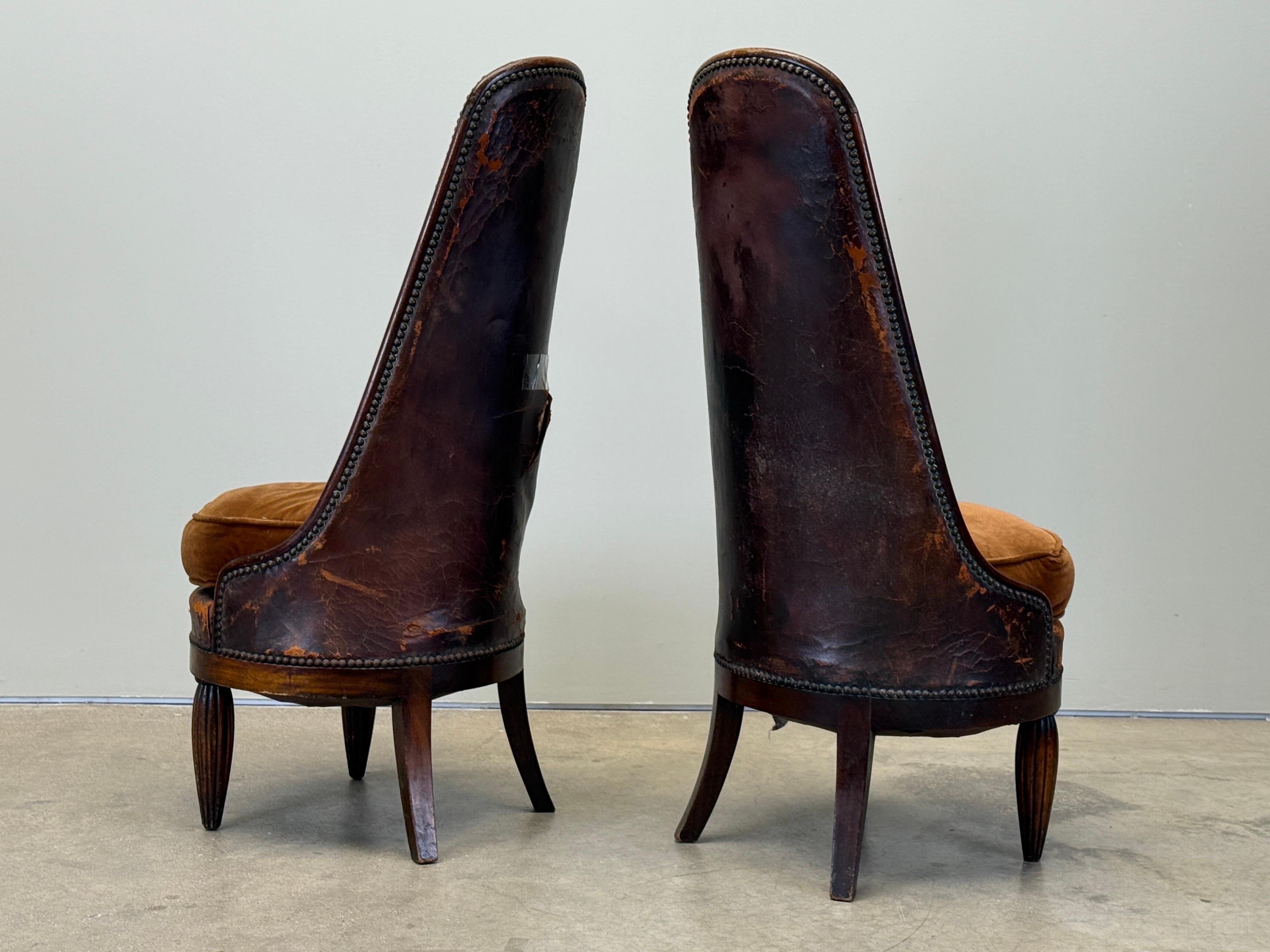 Pair of High Back Chairs by Maurice Dufrêne, 1930's For Sale 18