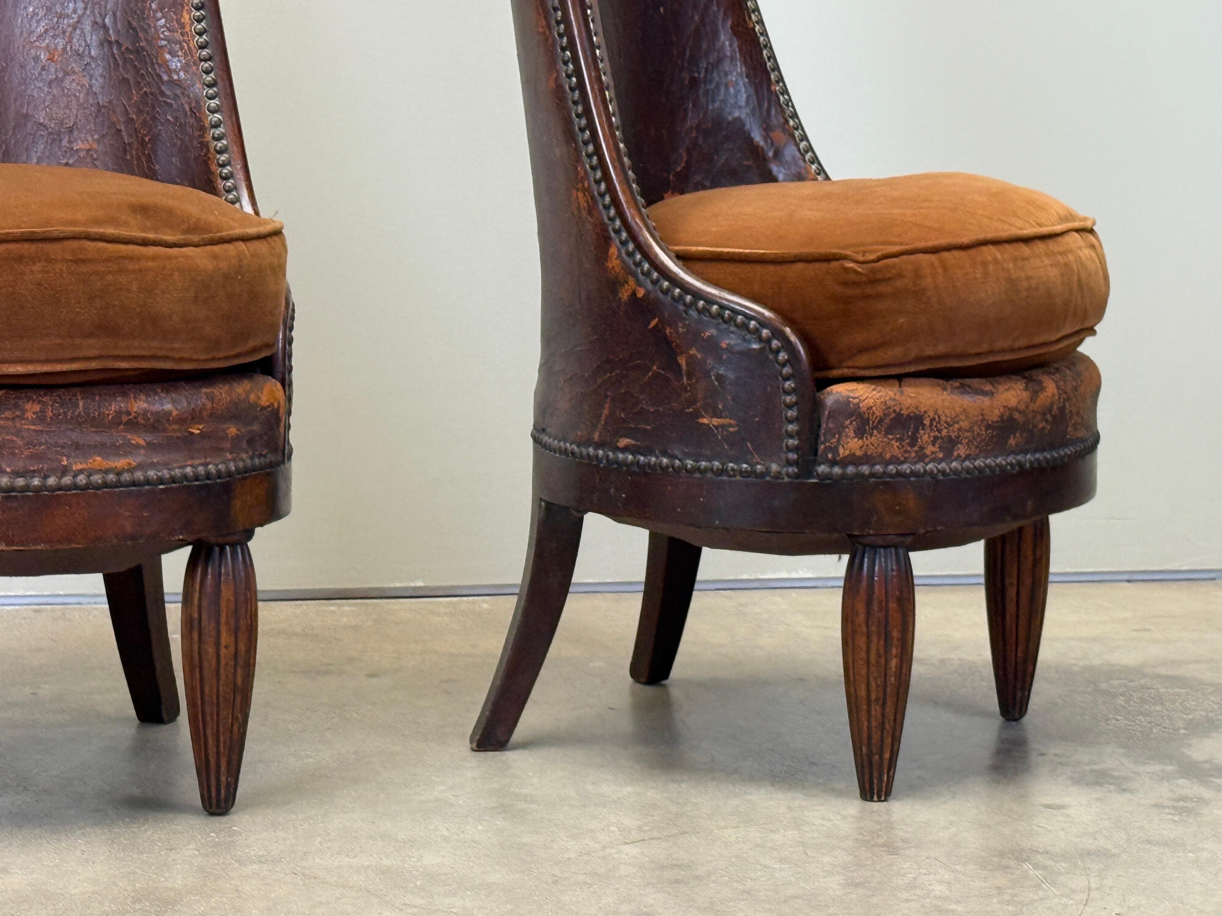 Pair of High Back Chairs by Maurice Dufrêne, 1930's For Sale 22