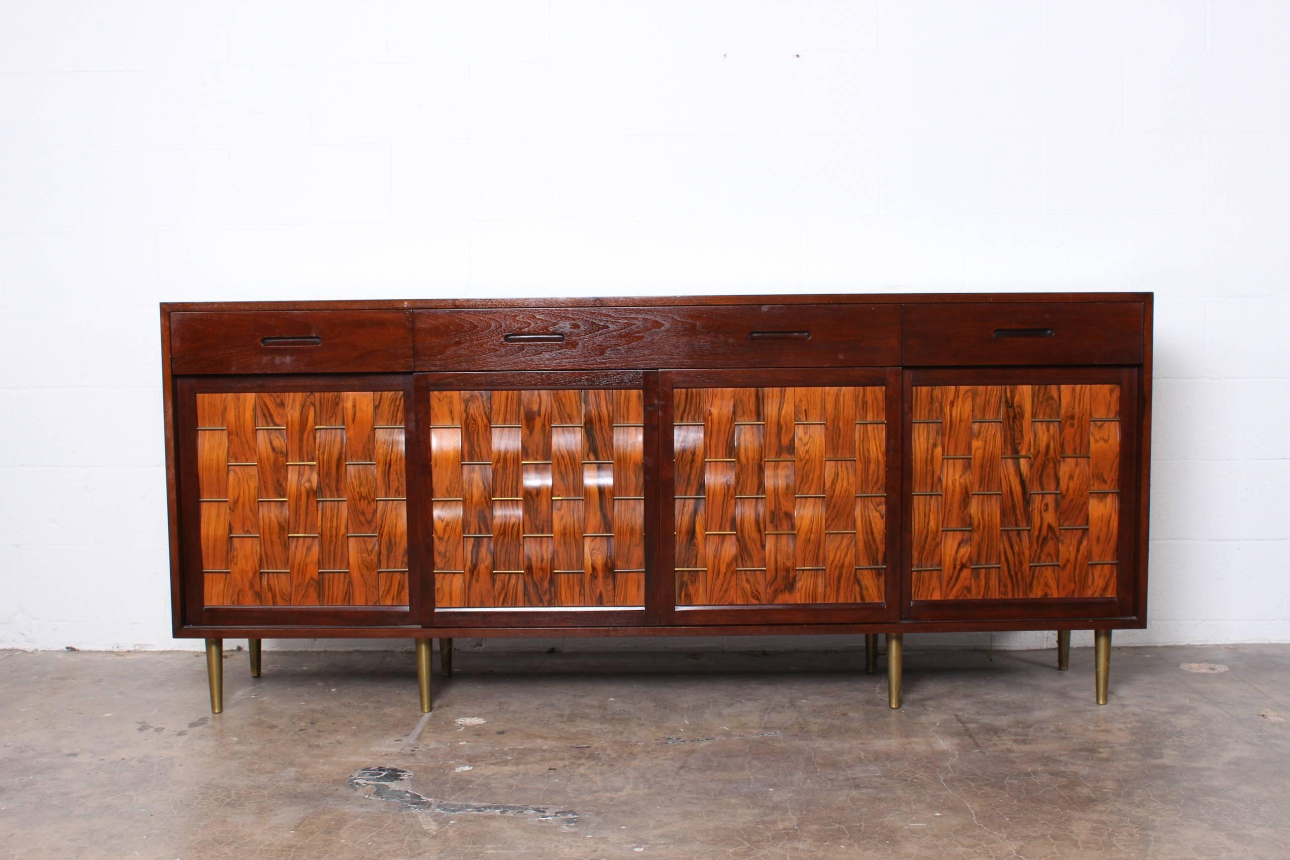 Woven Front Cabinet by Edward Wormley for Dunbar 1