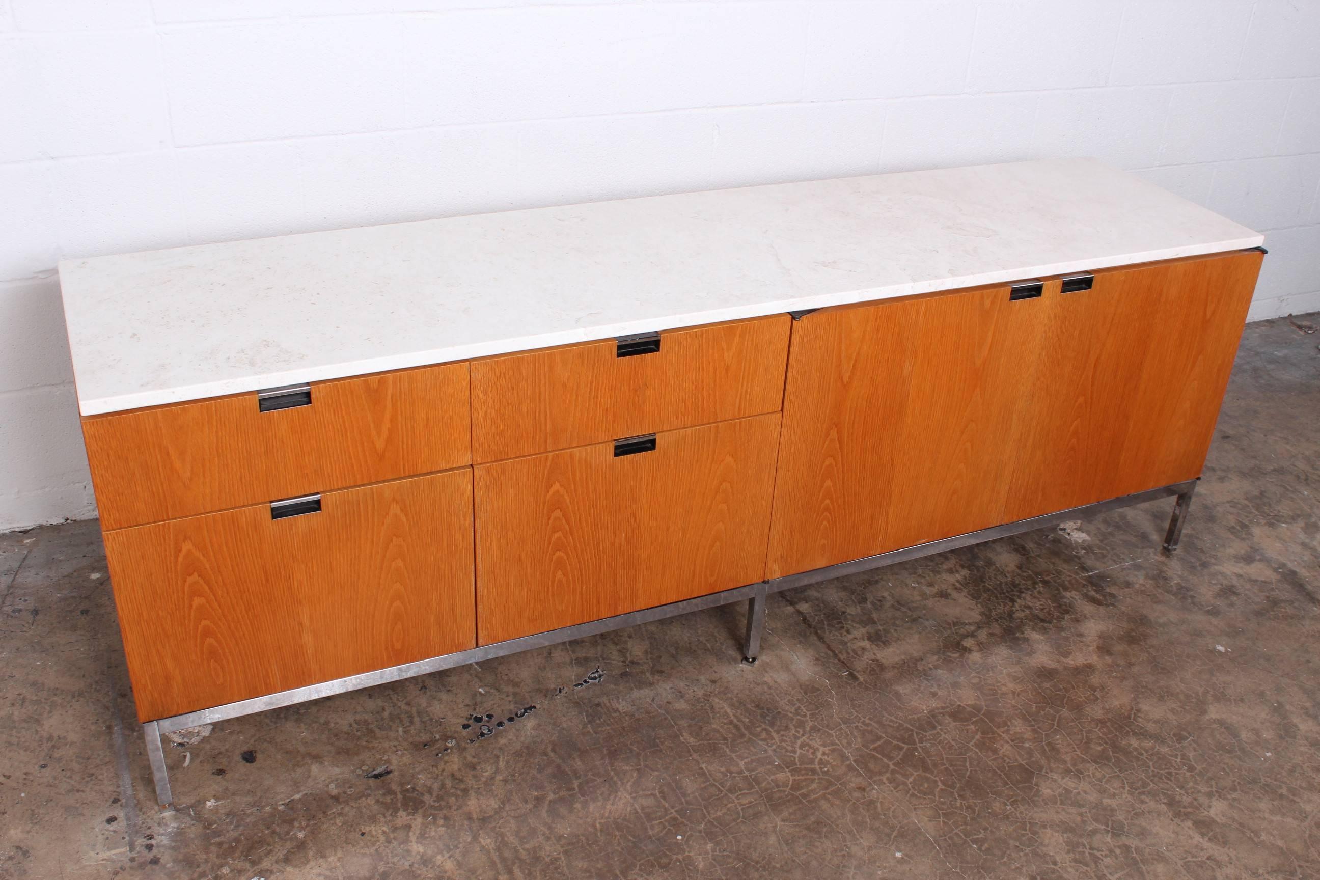 Oak and Marble Credenza by Florence Knoll 6