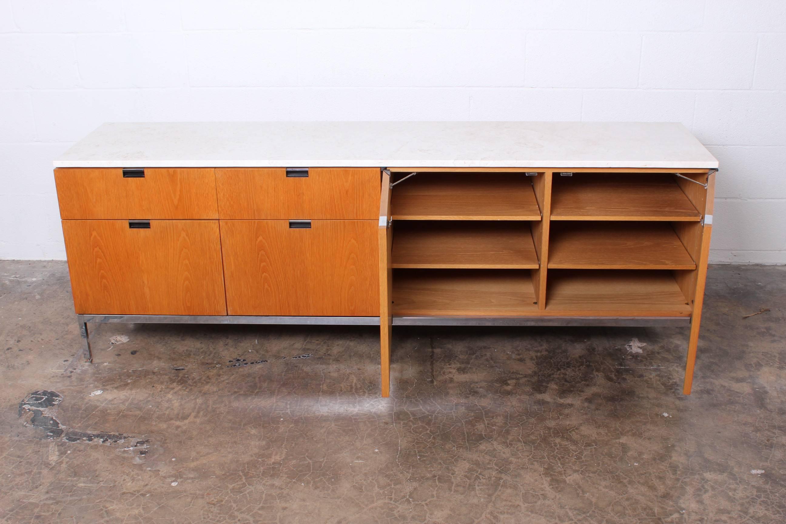 Oak and Marble Credenza by Florence Knoll 4