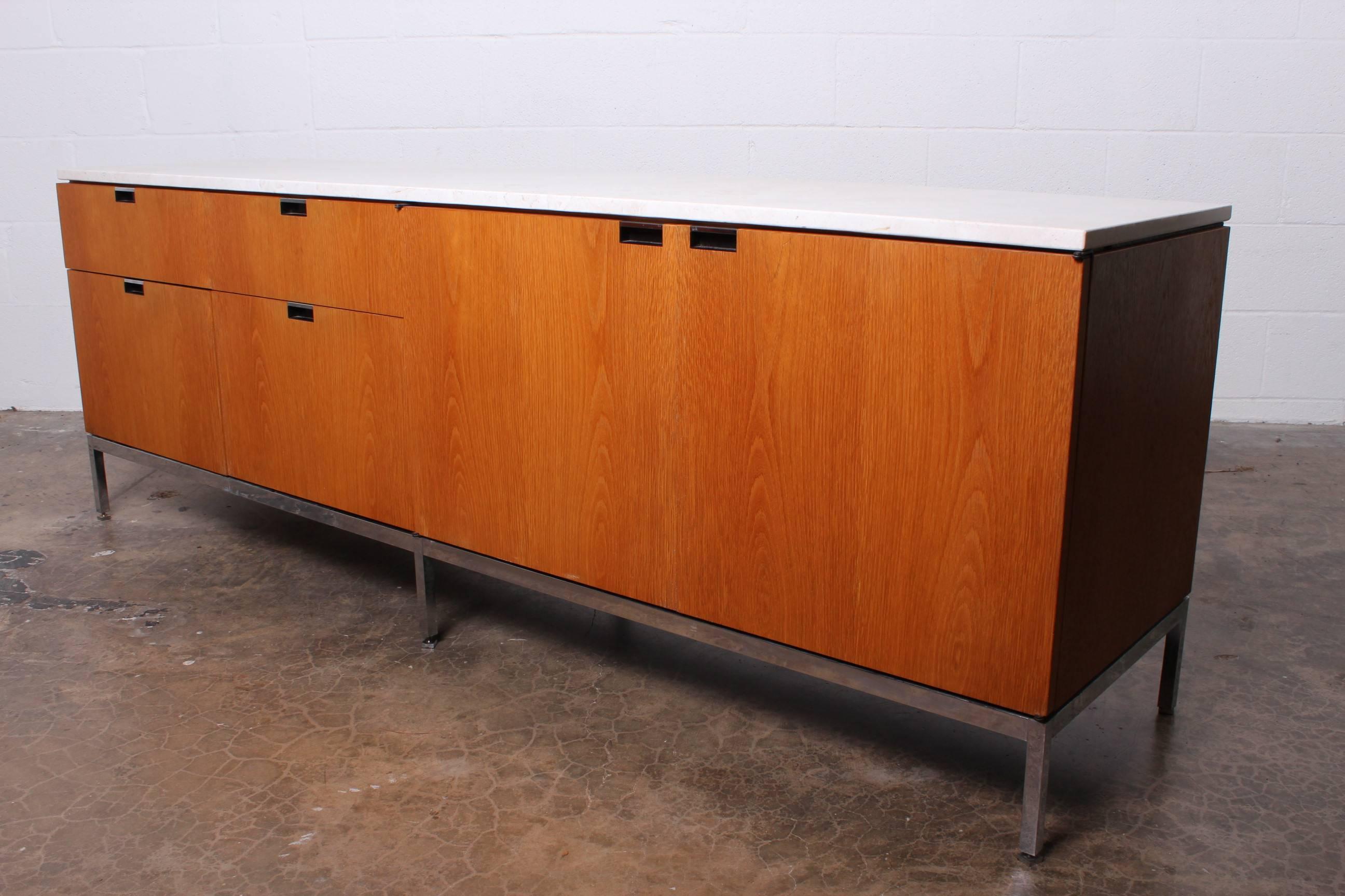 Oak and Marble Credenza by Florence Knoll 5
