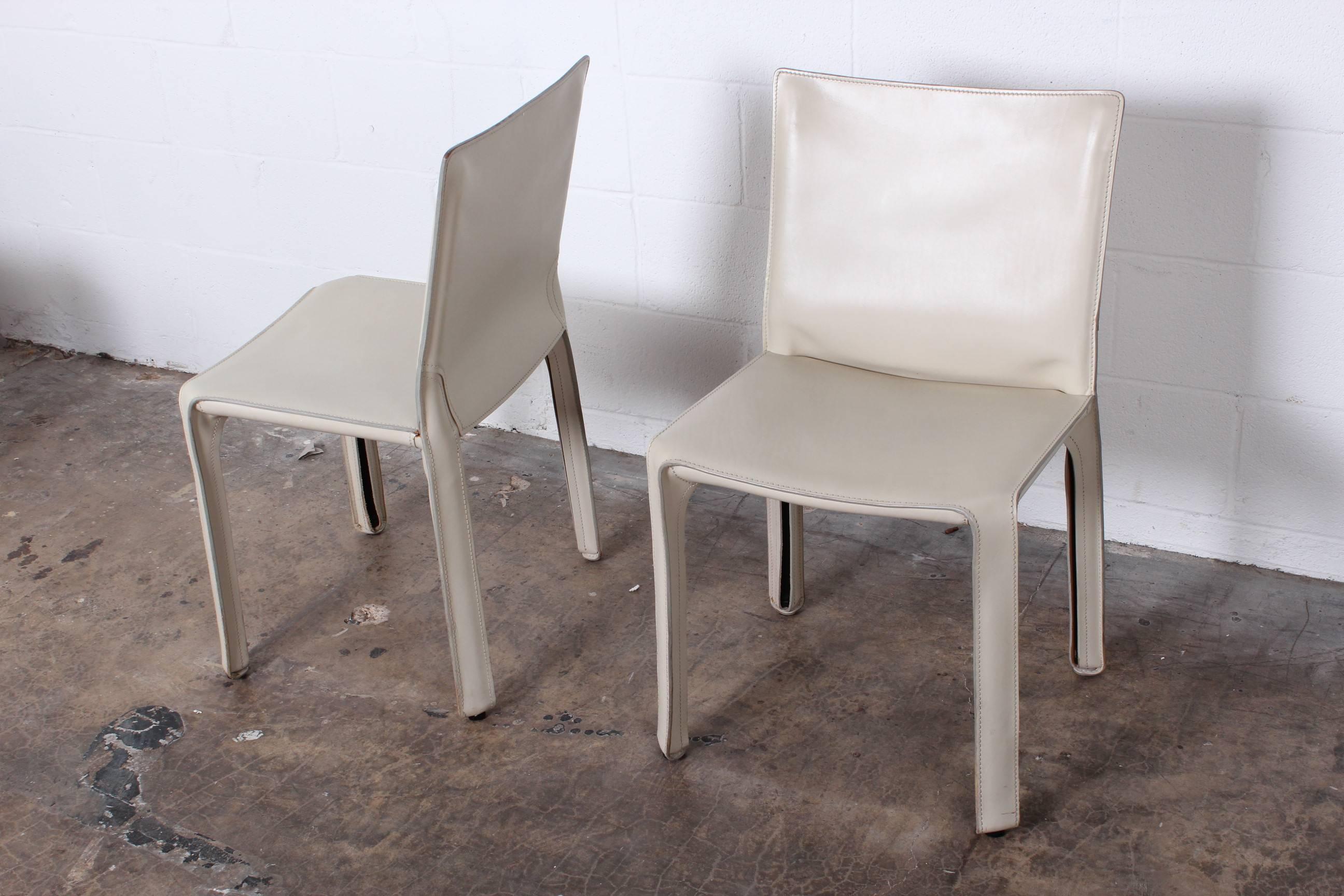 Set of Six Ivory Cab Chairs by Mario Bellini for Cassina 2