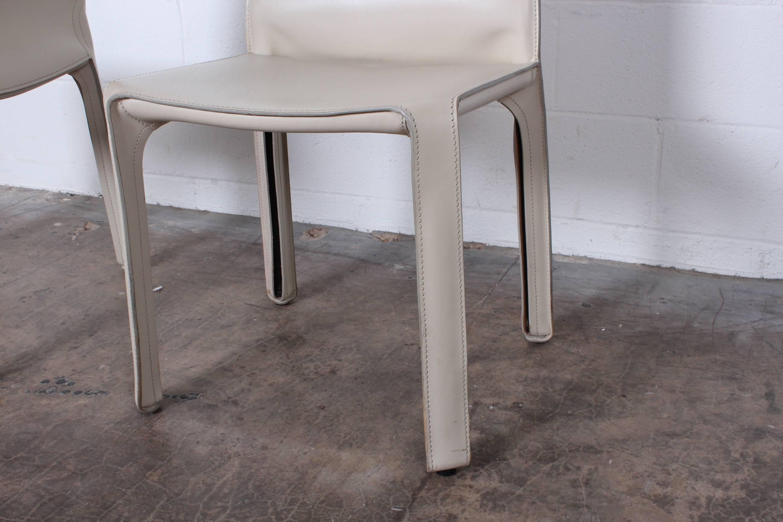 Late 20th Century Set of Six Ivory Cab Chairs by Mario Bellini for Cassina