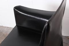 Pair of Black Cab Armchairs by Mario Bellini for Cassina