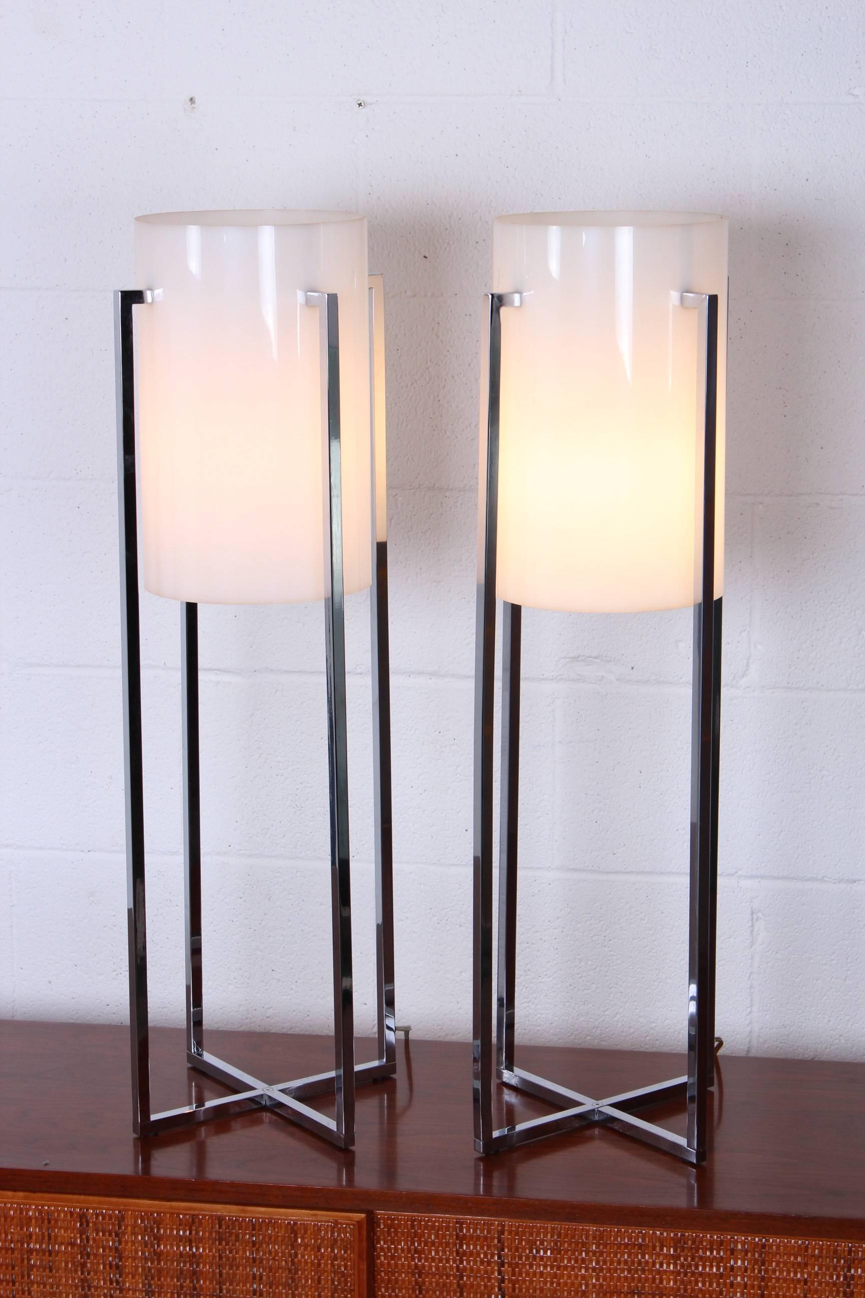 Pair of Tall Table Lamps by Sonneman 4