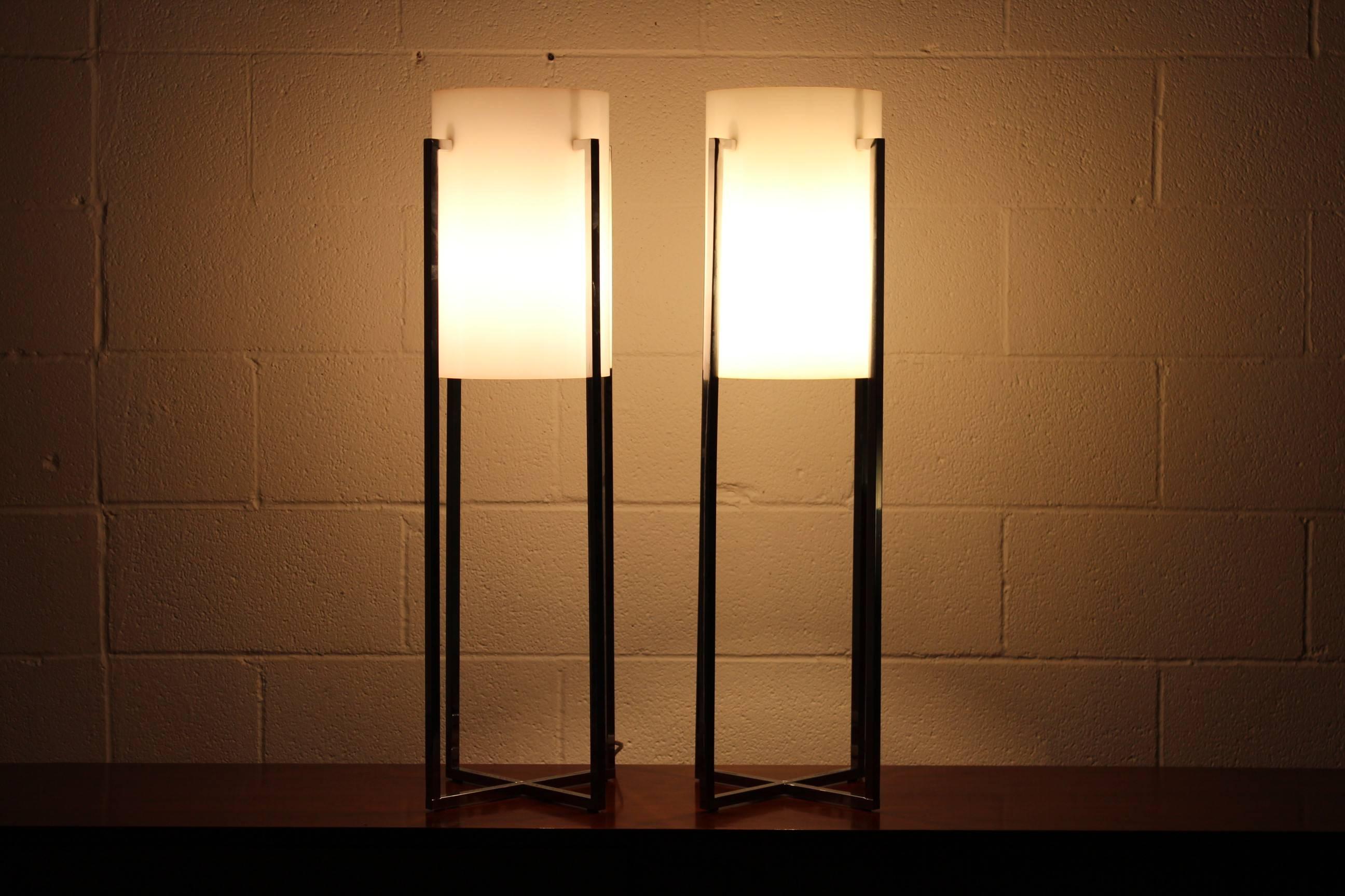 Pair of Tall Table Lamps by Sonneman 1