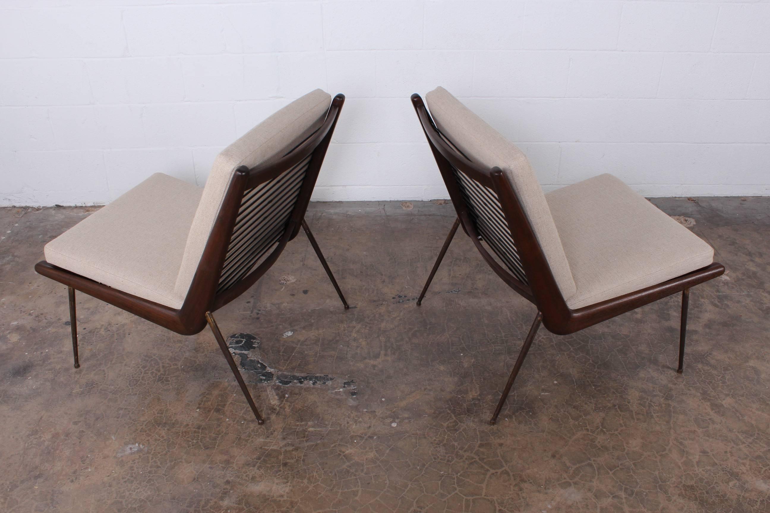 Pair of Lounge Chairs by Peter Hvidt and Orla Mølgaard-Nielsen 1