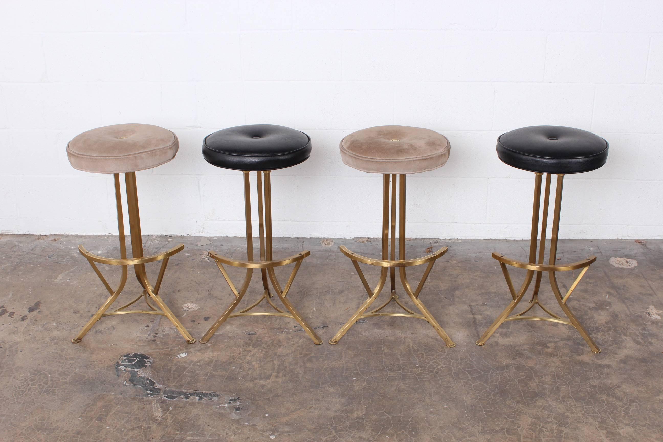 Set of Four Brass Barstools by John Stewart 4