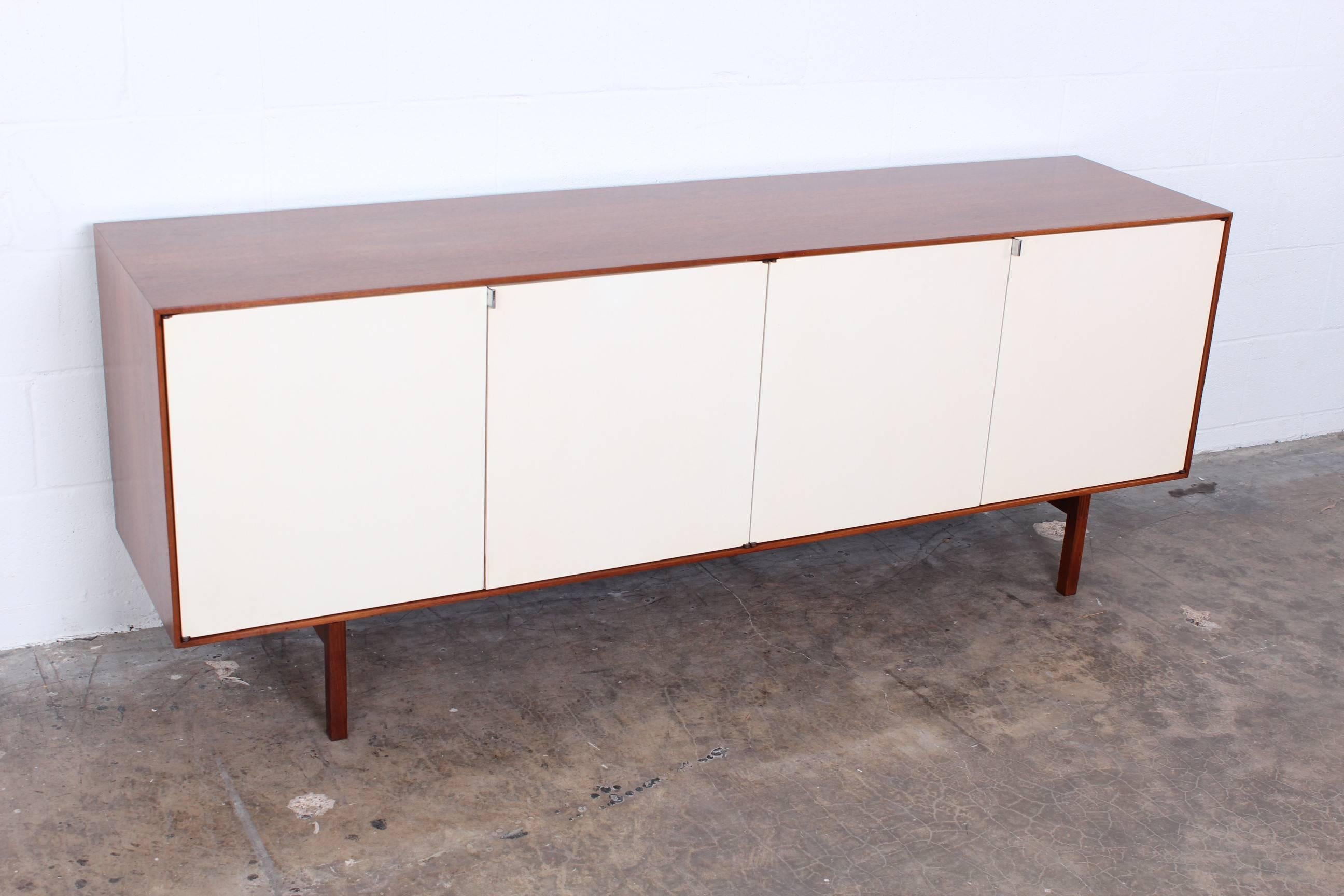 Mid-20th Century Walnut Credenza by Florence Knoll