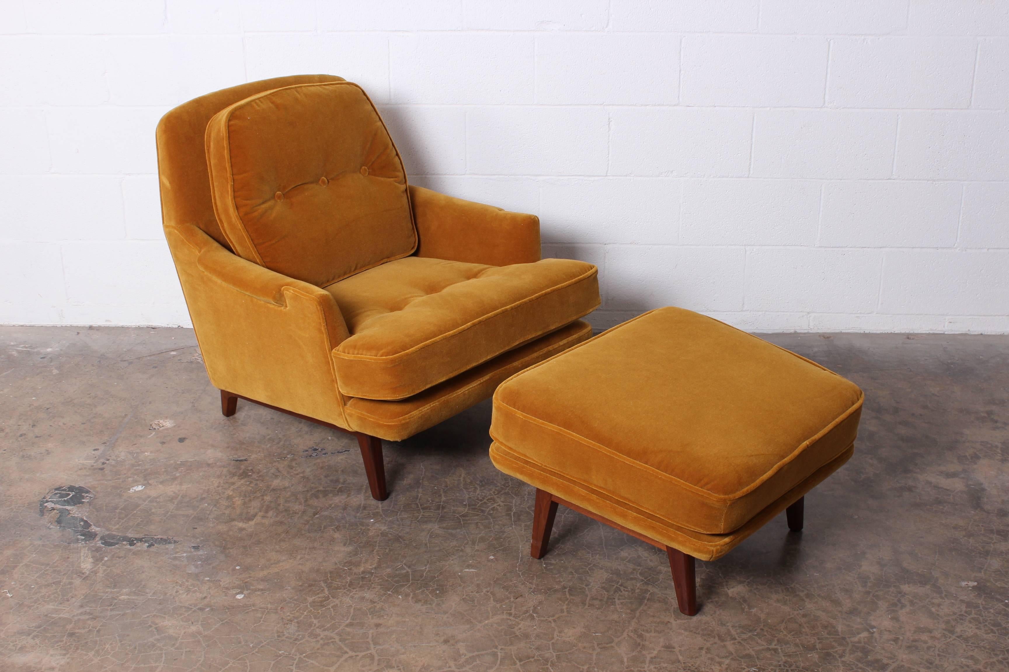 Mid-20th Century Lounge Chair and Ottoman by Dunbar