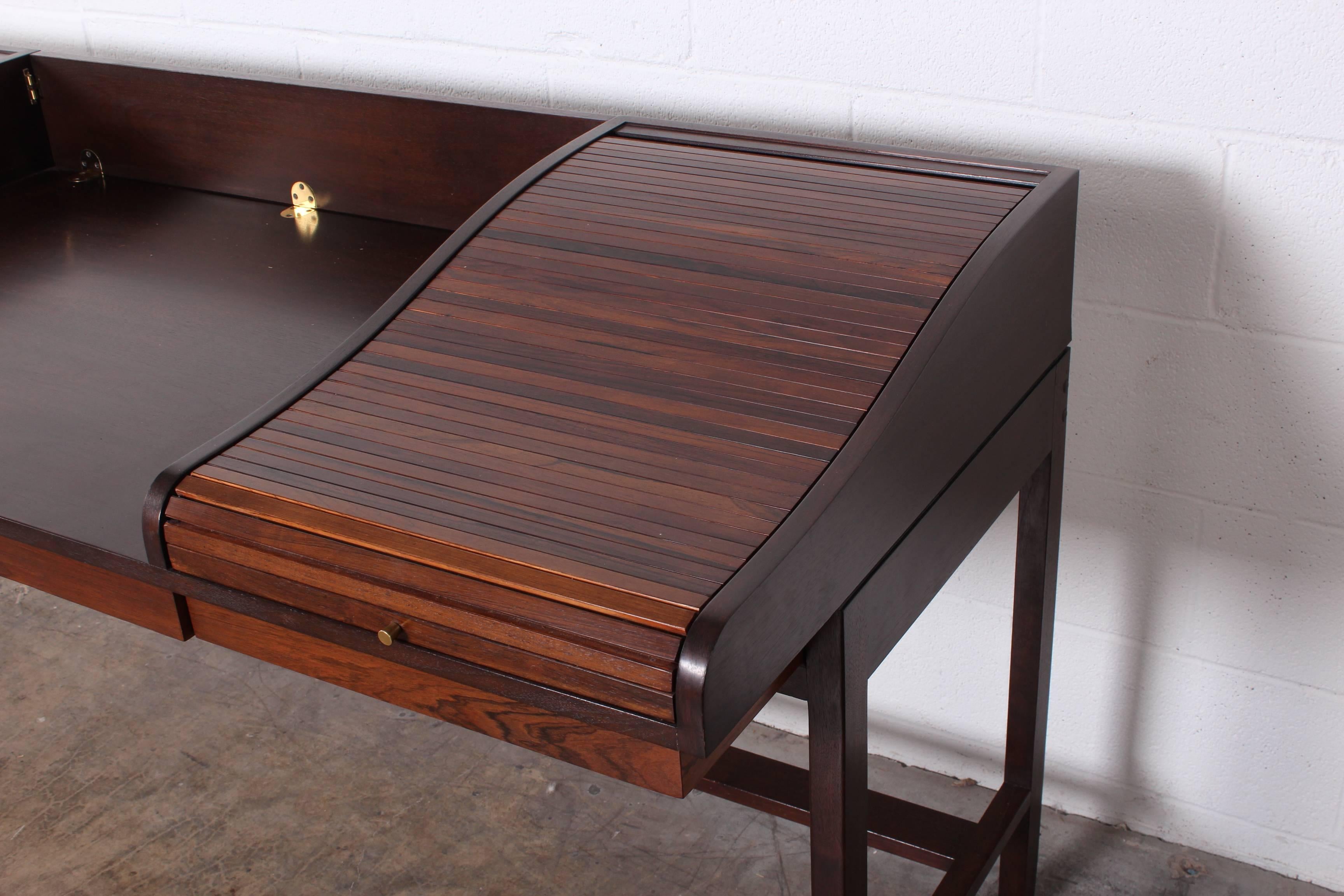 Rosewood Roll Top Desk by Edward Wormley for Dunbar 5