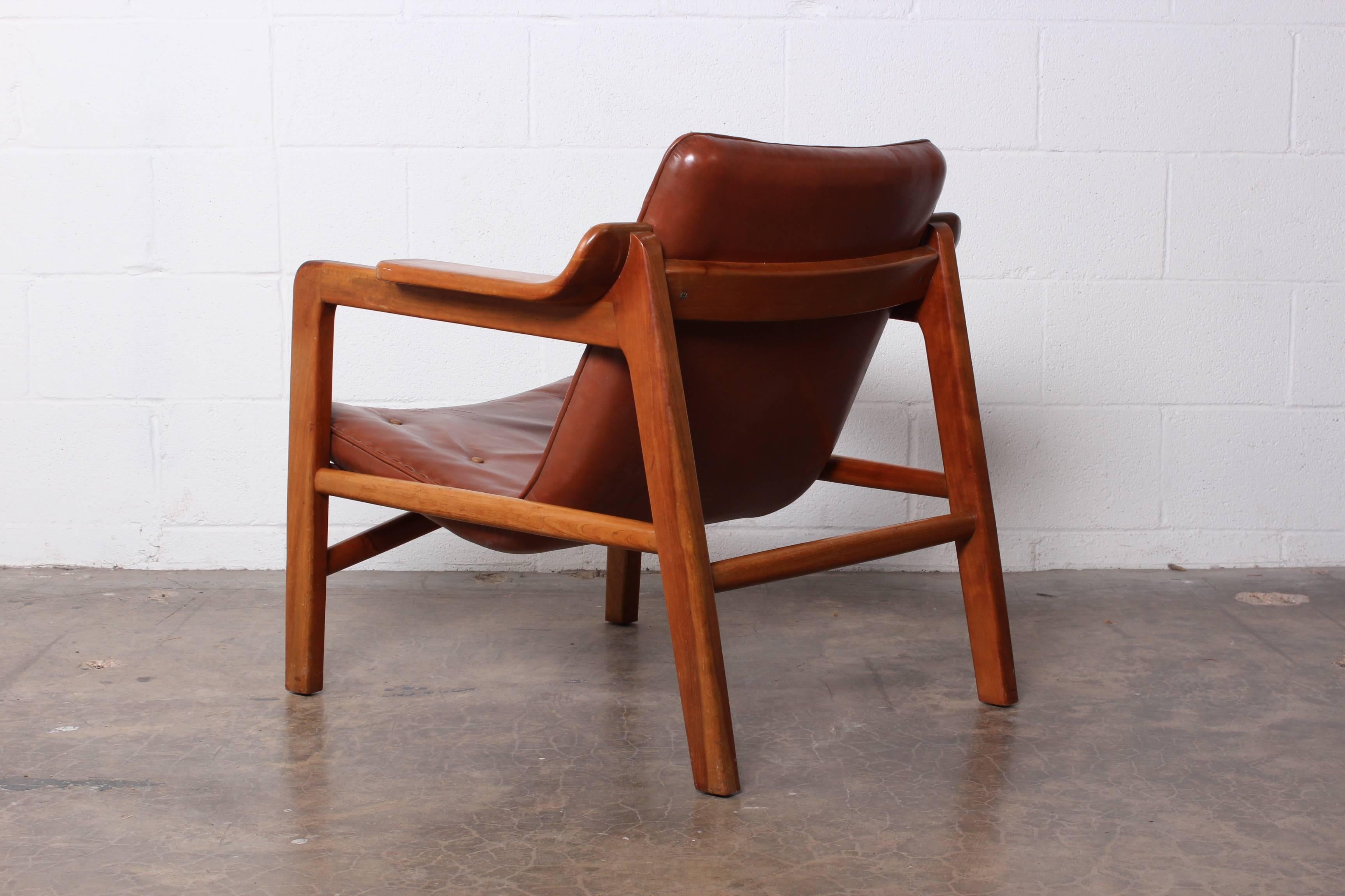 Tove & Edvard Kindt-Larsen 'Fireplace' Lounge Chair in Original Leather 3