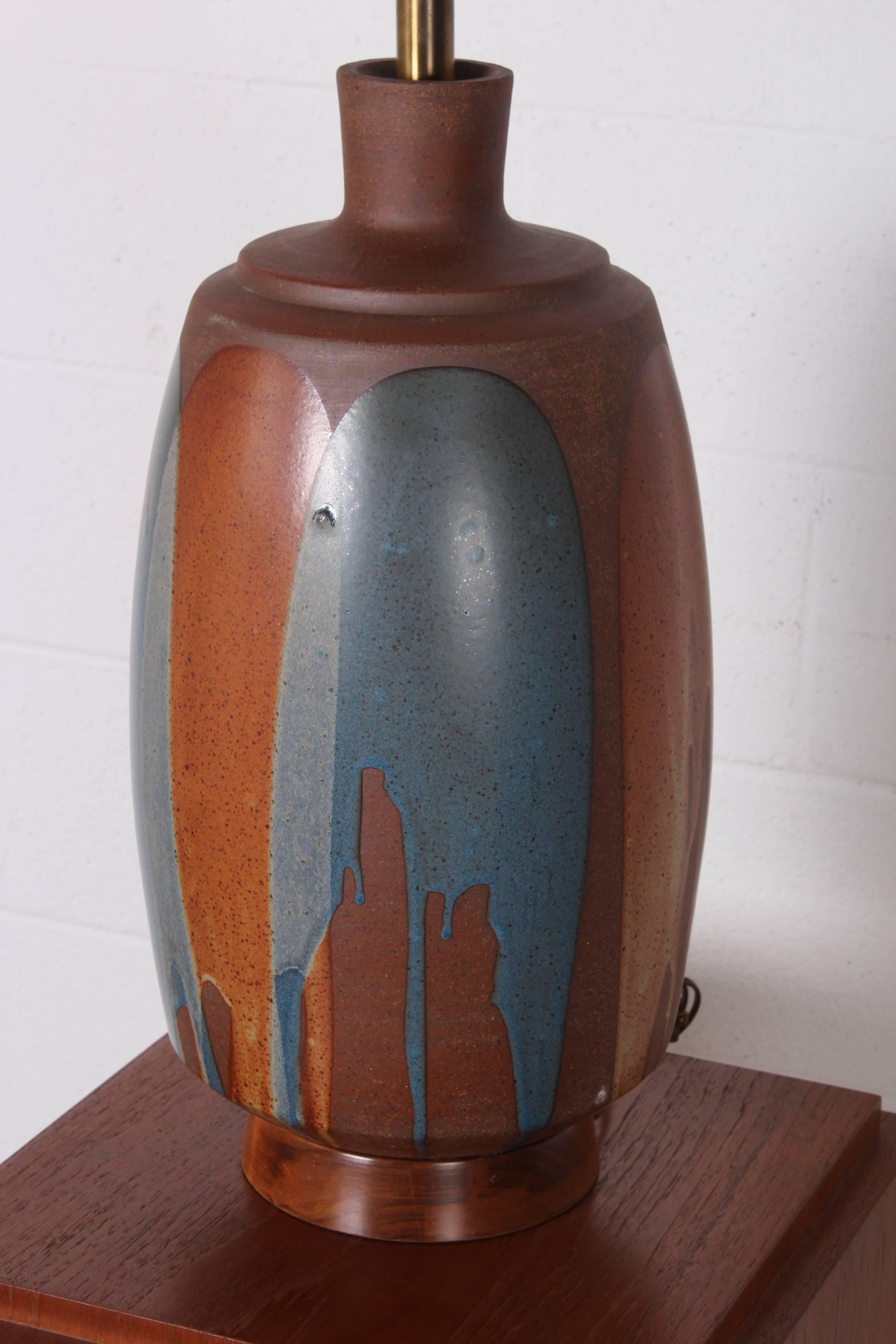 Fame Glaze Ceramic Lamp by David Cressey In Excellent Condition In Dallas, TX