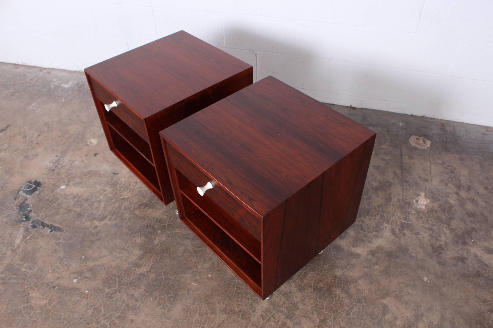 Pair of Rosewood Thin Edge Nightstands by George Nelson 1