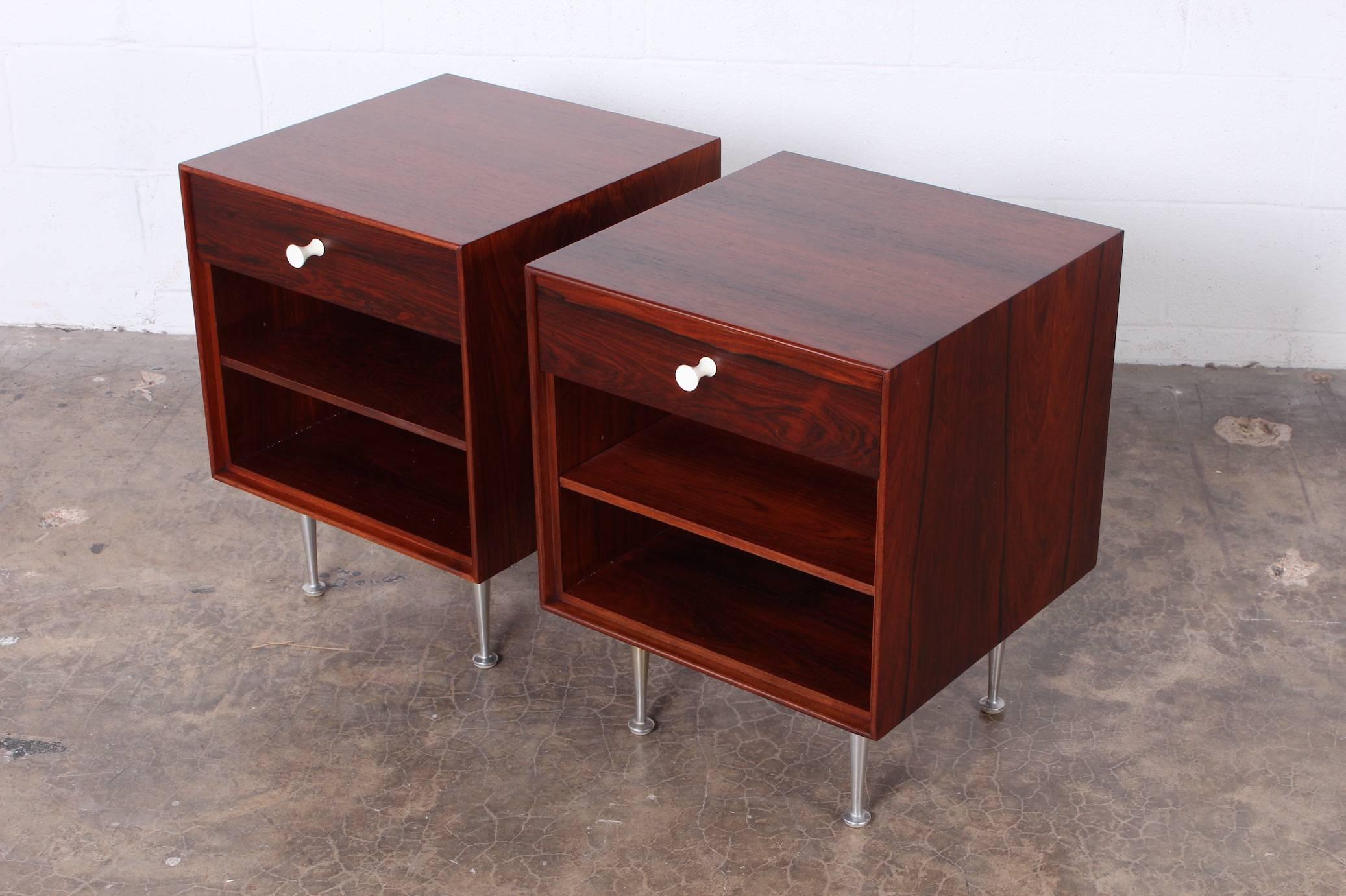 Pair of Rosewood Thin Edge Nightstands by George Nelson 4