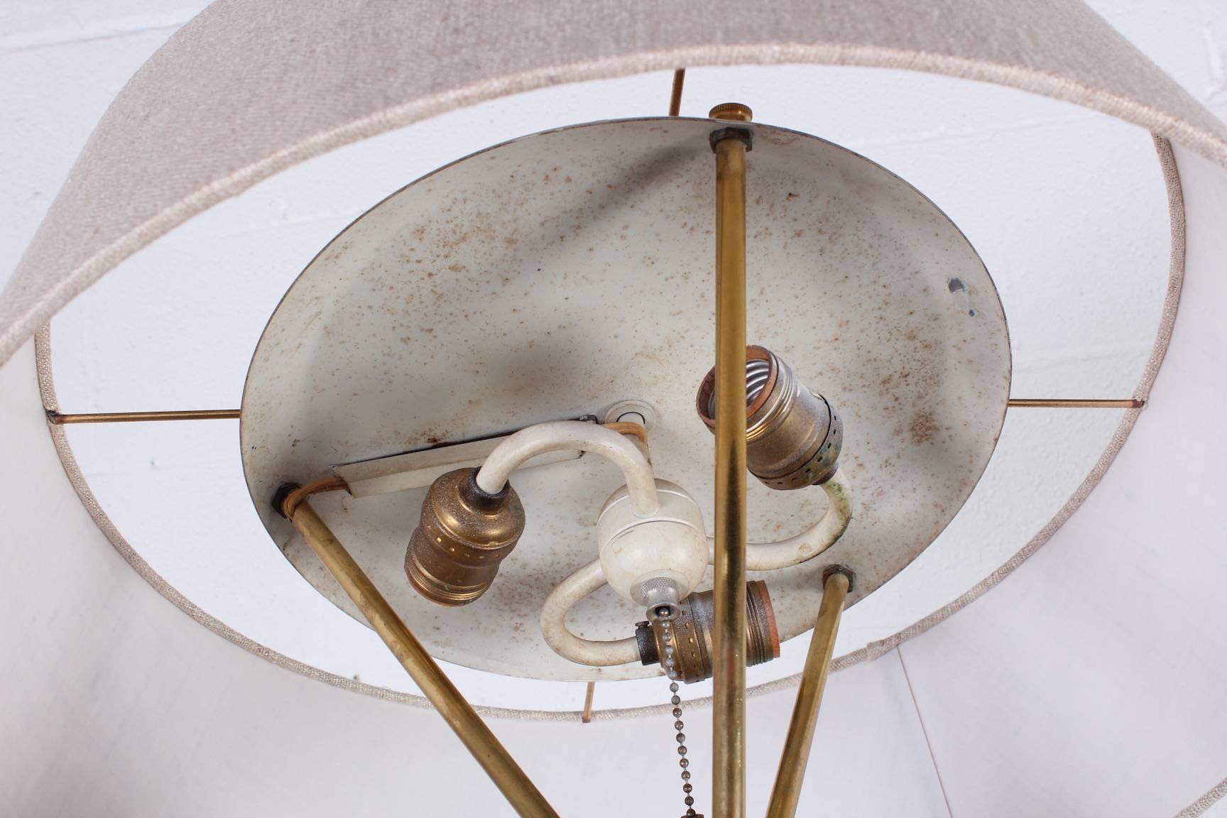 Brass Tripod Table Lamp by T.H. Robsjohn-Gibbings 6